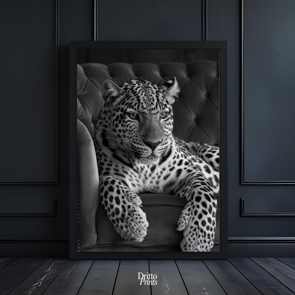 (FD8) The Silent Leopard - Framed matte paper poster