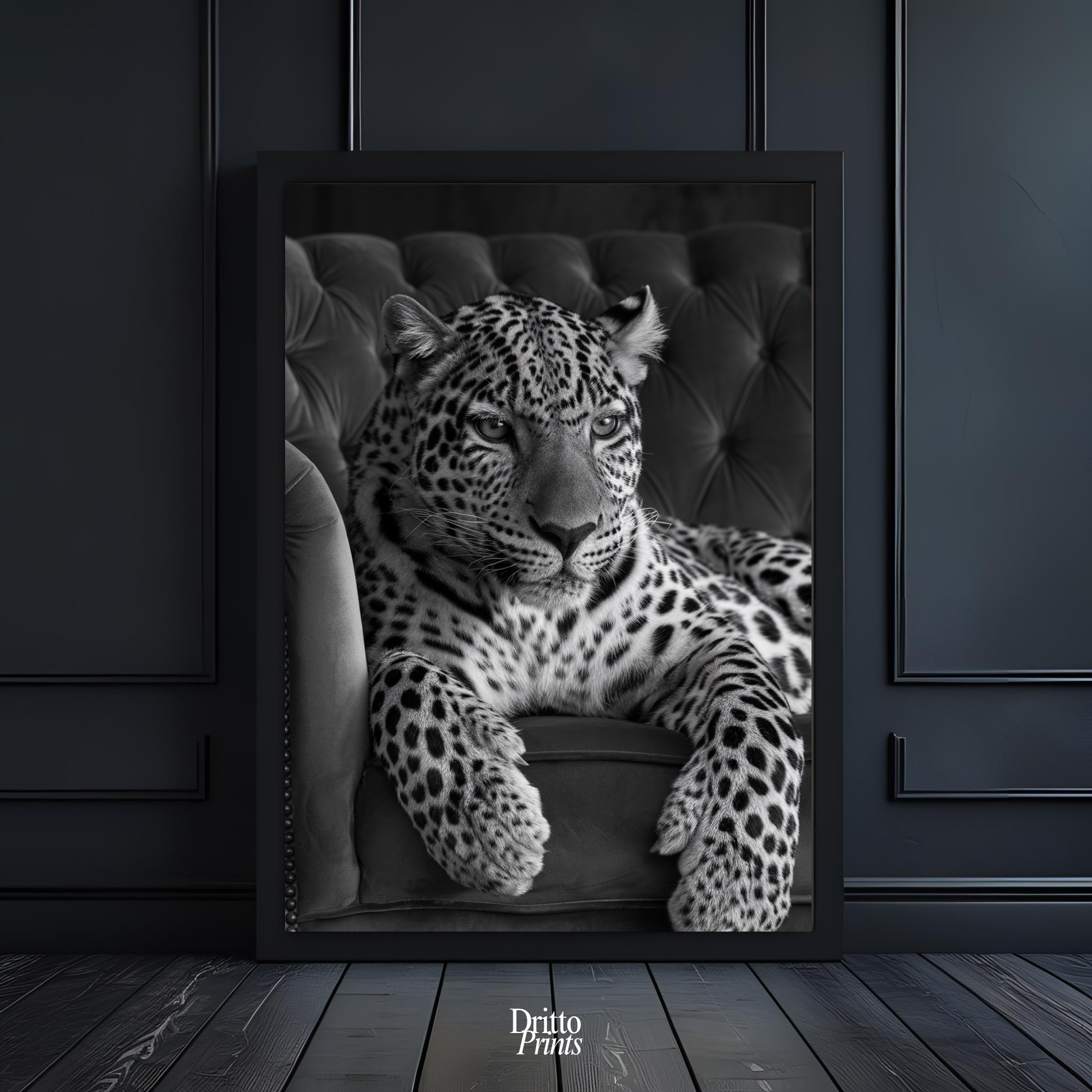 (FD8) The Silent Leopard - Framed matte paper poster