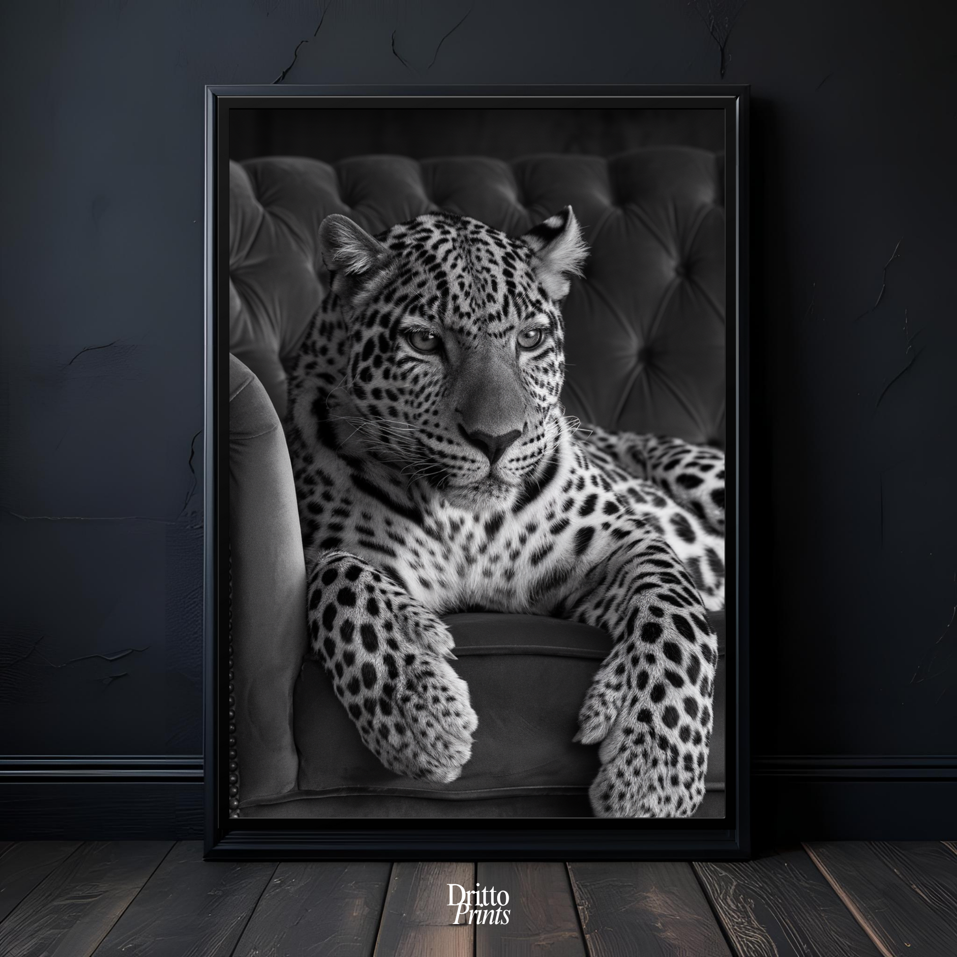 (FD8) The Silent Leopard - Framed matte paper poster