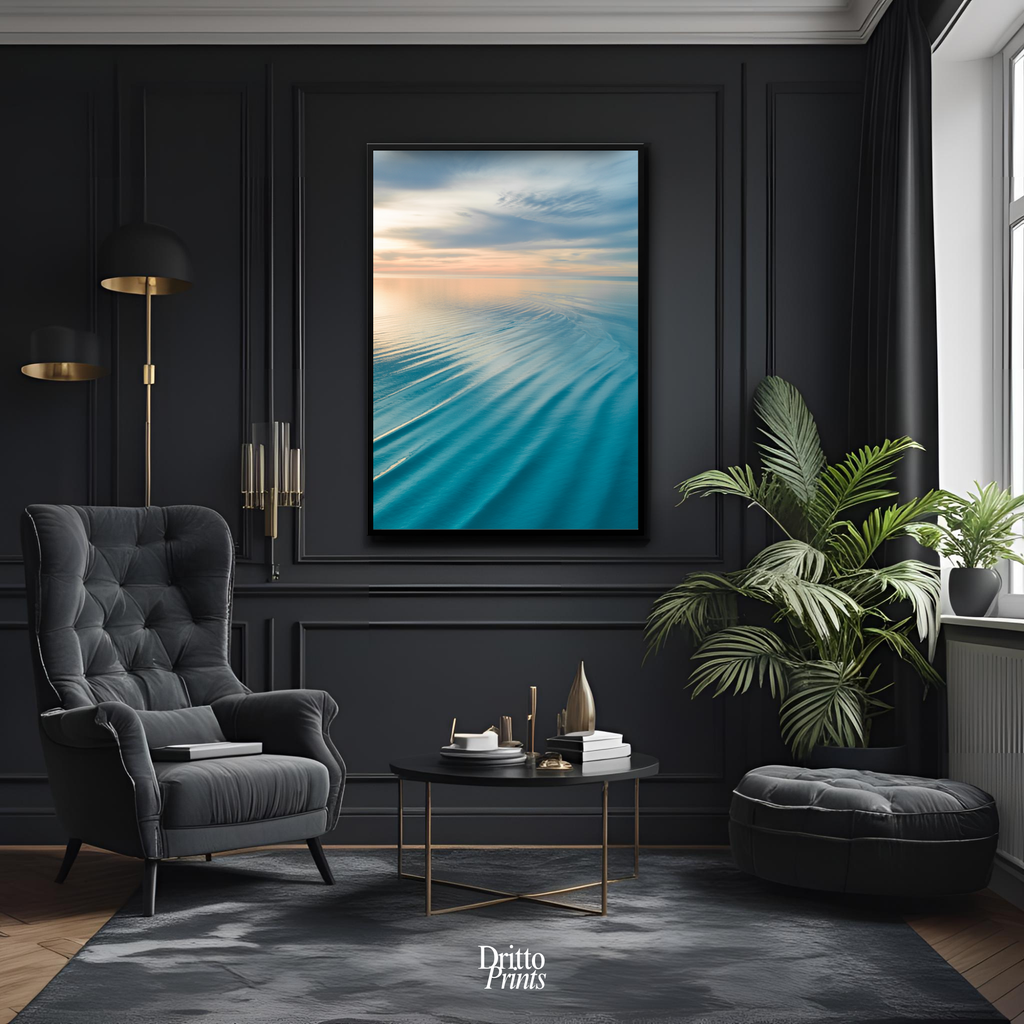 (FD16) Ocean in Pastel - Framed matte paper poster