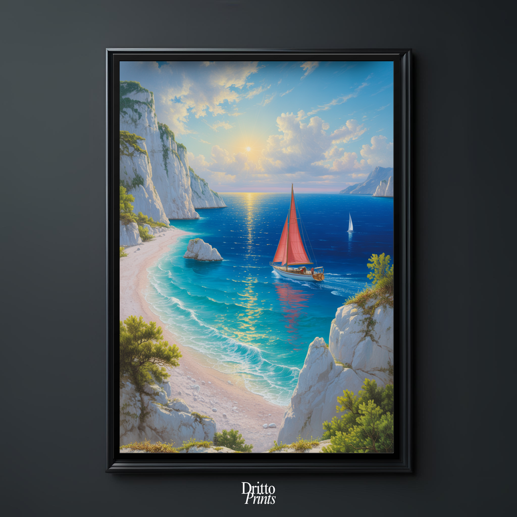 (FD10) Mediterranean Light - Framed matte paper poster