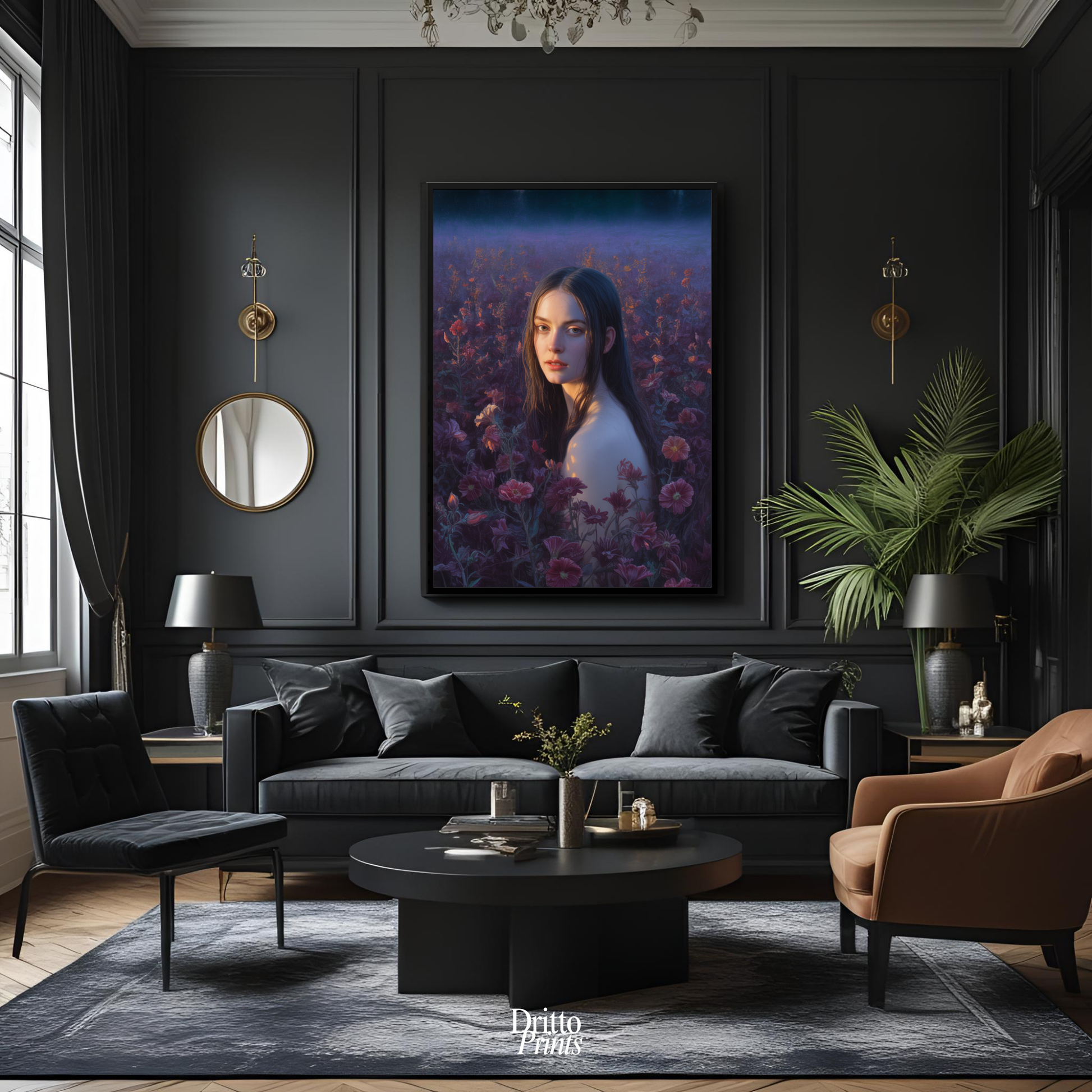 (FD21) Eclipsed in Bloom - Framed matte paper poster