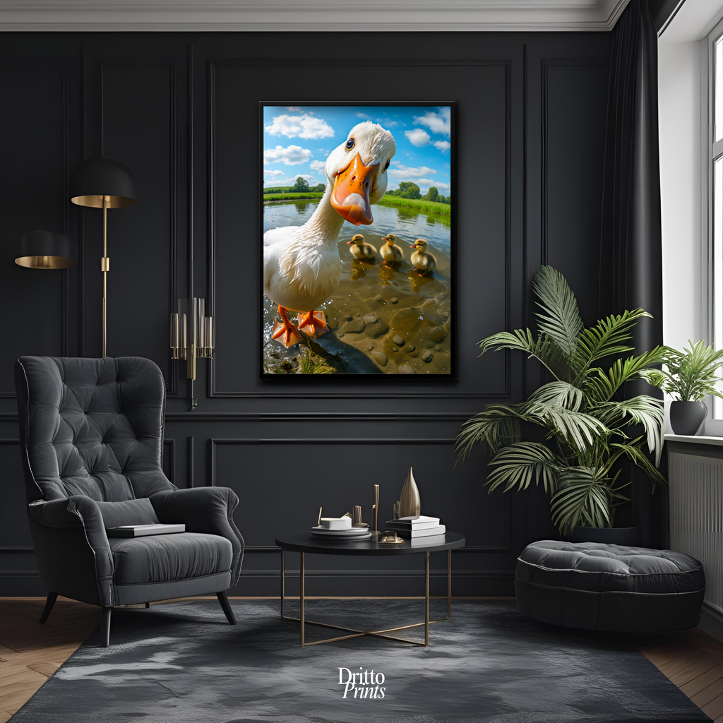 (FD15) Duck, Duck... Hello! - Framed matte paper poster