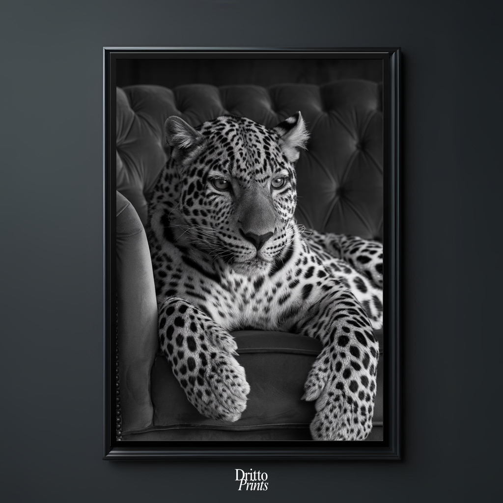 (FD8) The Silent Leopard - Framed matte paper poster