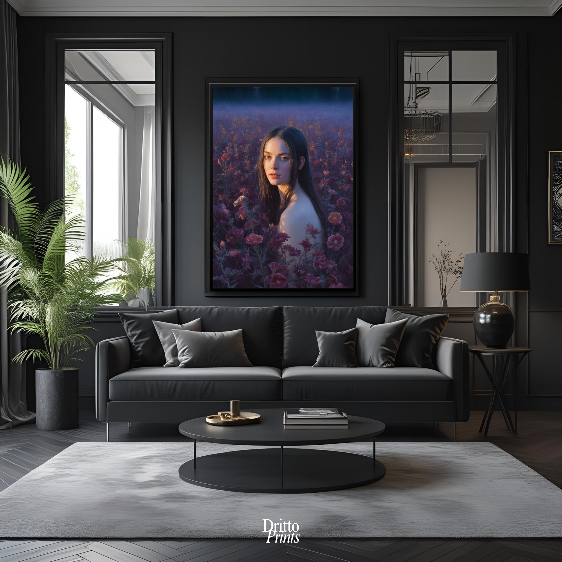 (FD21) Eclipsed in Bloom - Framed matte paper poster