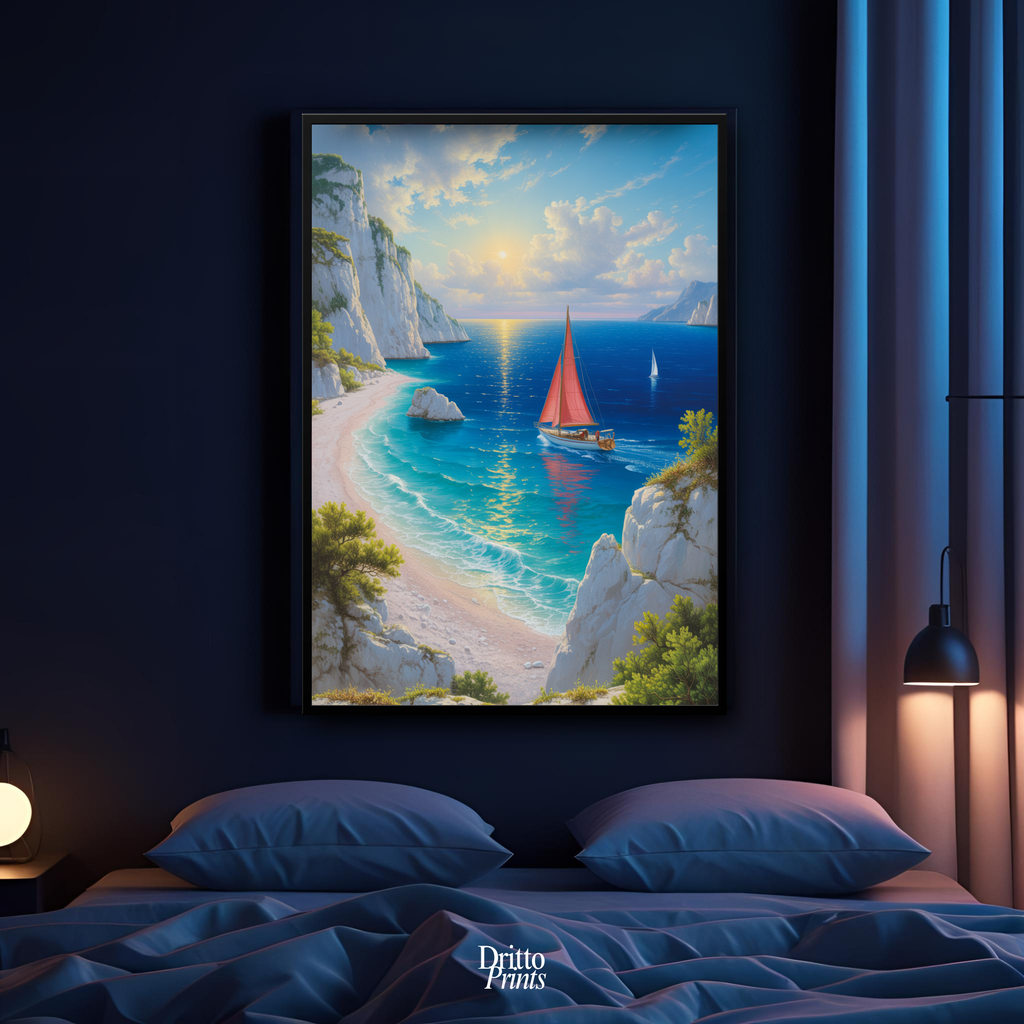 (FD10) Mediterranean Light - Framed matte paper poster