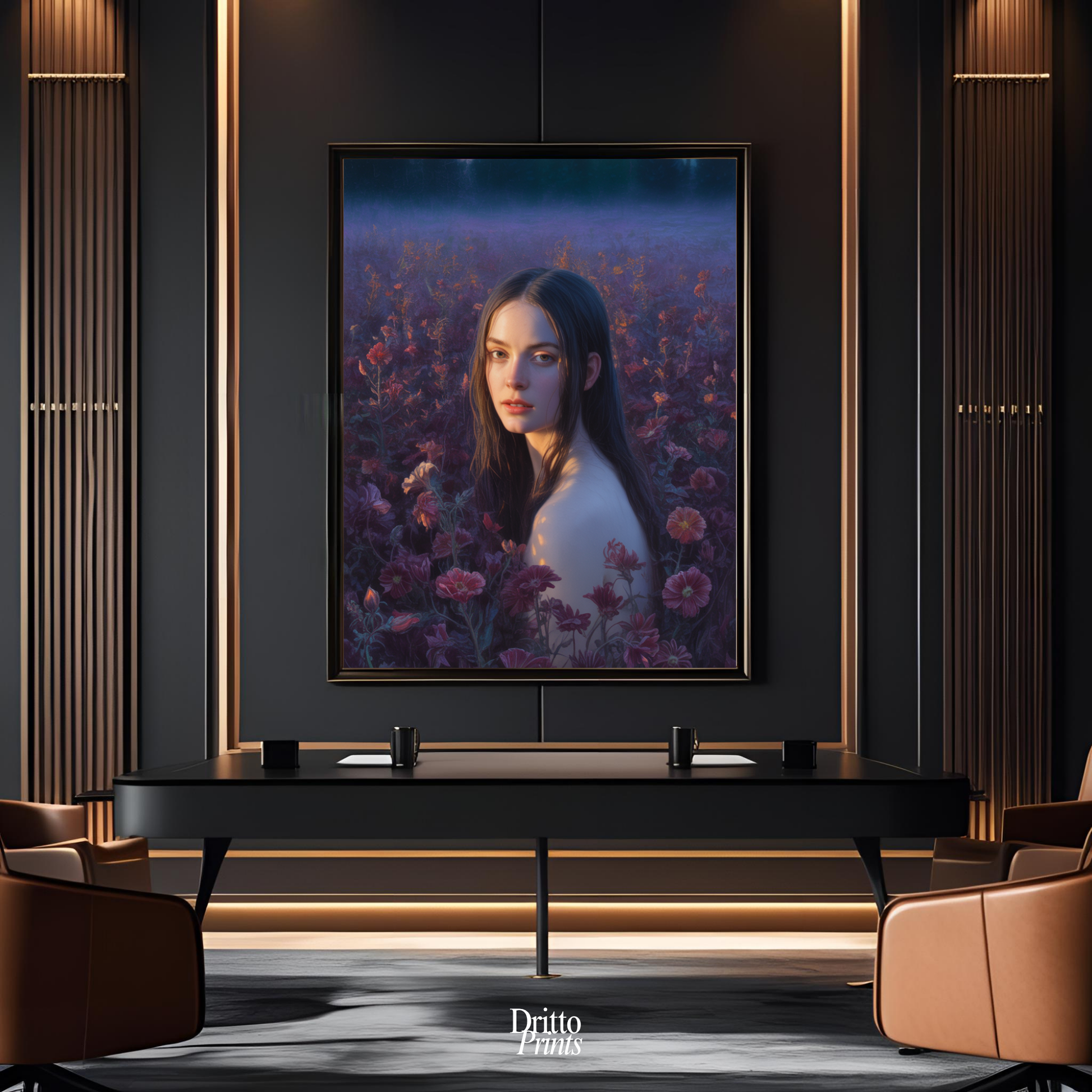 (FD21) Eclipsed in Bloom - Framed matte paper poster