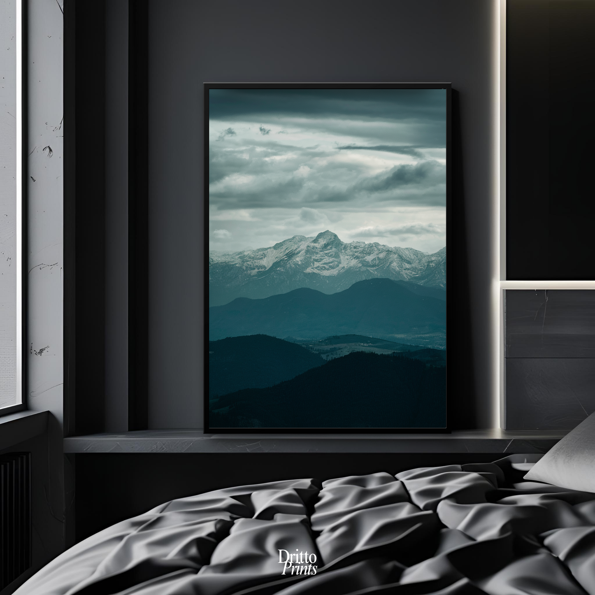 (FD24) Veil of Mountains - Framed matte paper poster