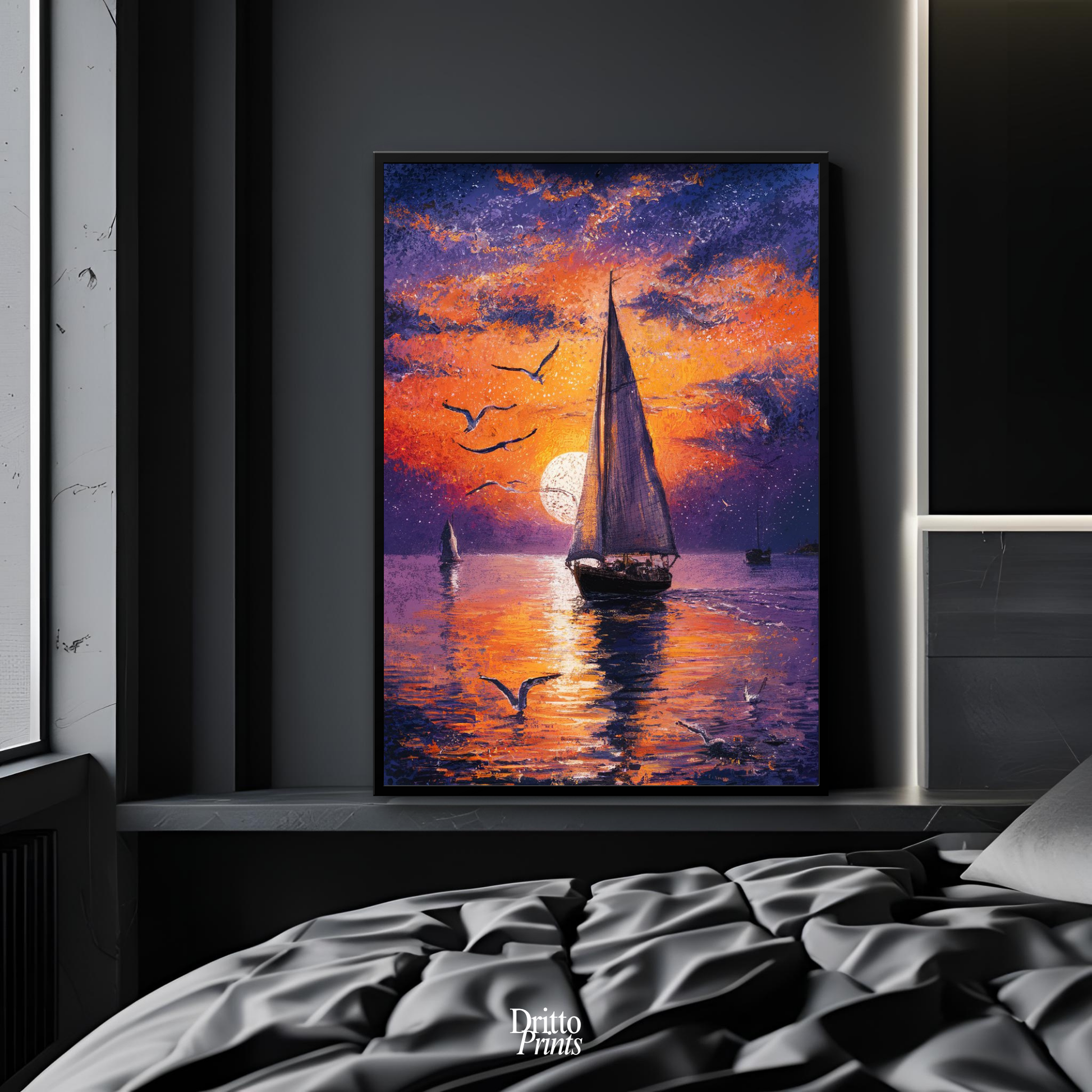 (FD31) When the Sea Glows - Framed matte paper poster