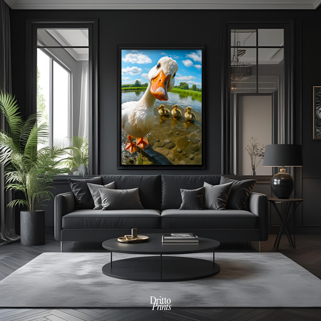 (FD15) Duck, Duck... Hello! - Framed matte paper poster