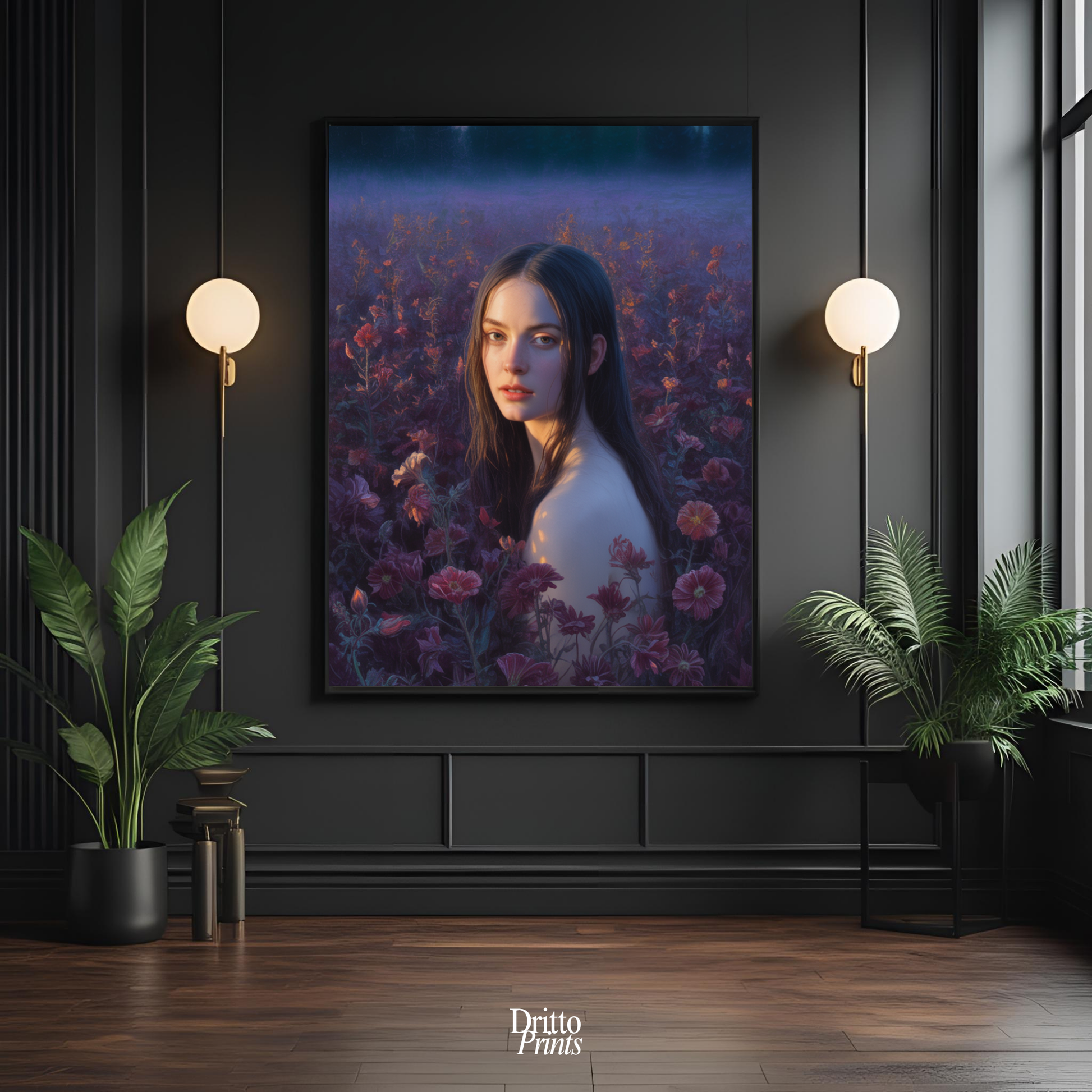 (FD21) Eclipsed in Bloom - Framed matte paper poster