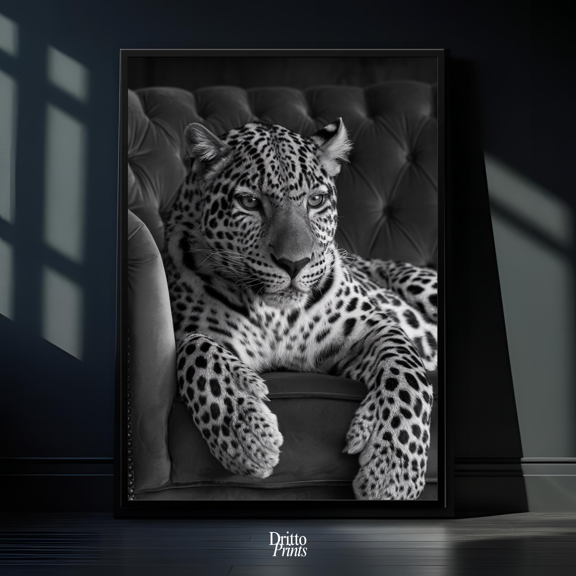 (FD8) The Silent Leopard - Framed matte paper poster