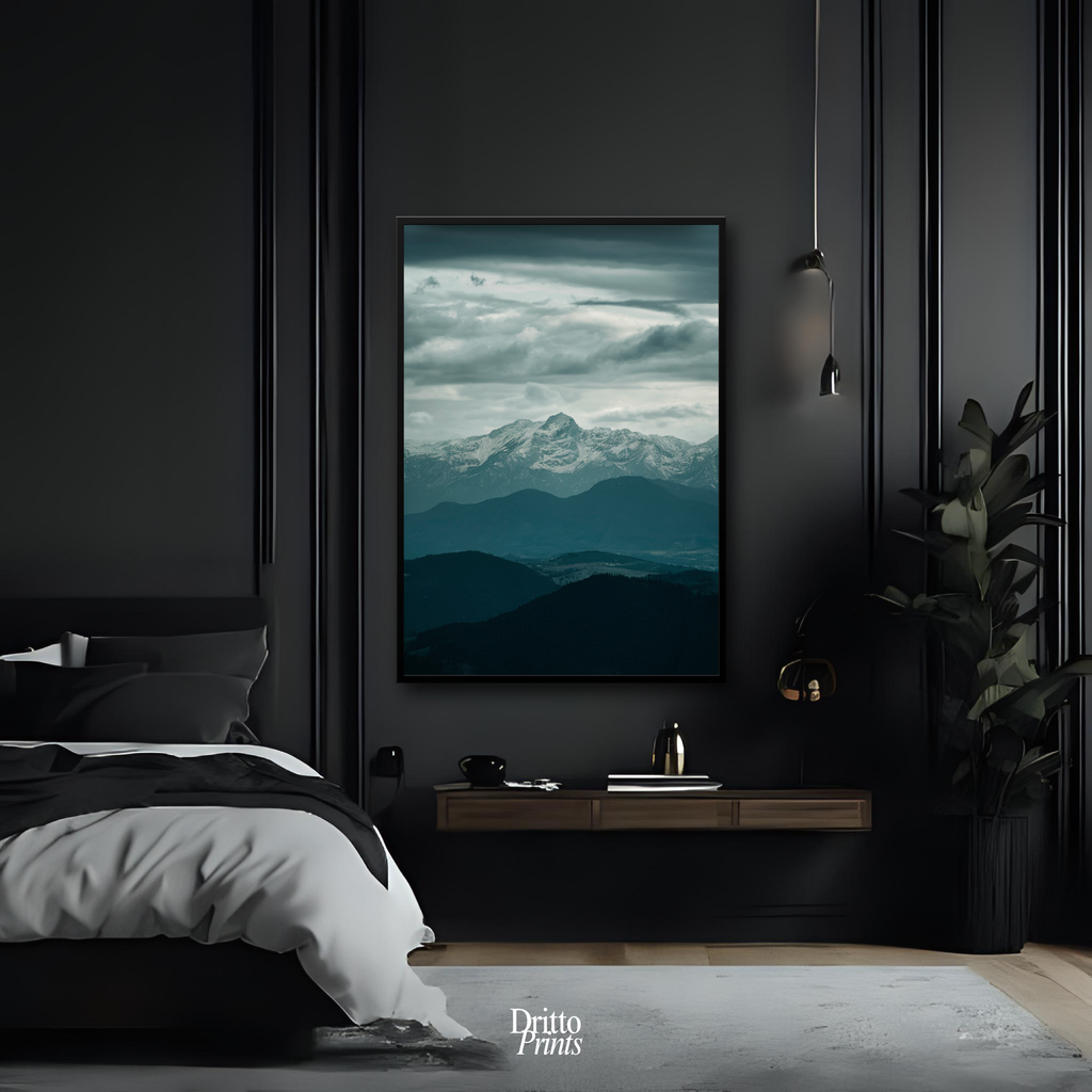 (FD24) Veil of Mountains - Framed matte paper poster