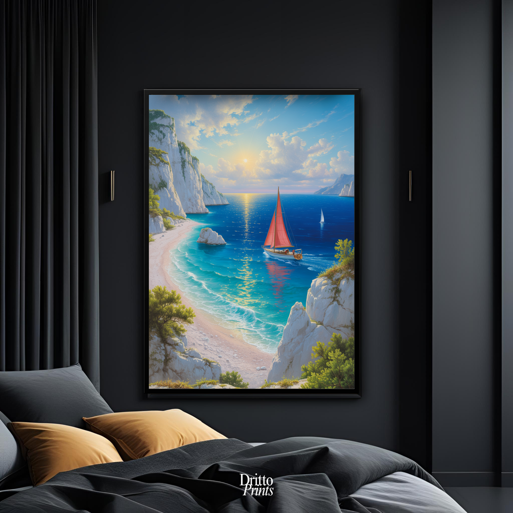 (FD10) Mediterranean Light - Framed matte paper poster