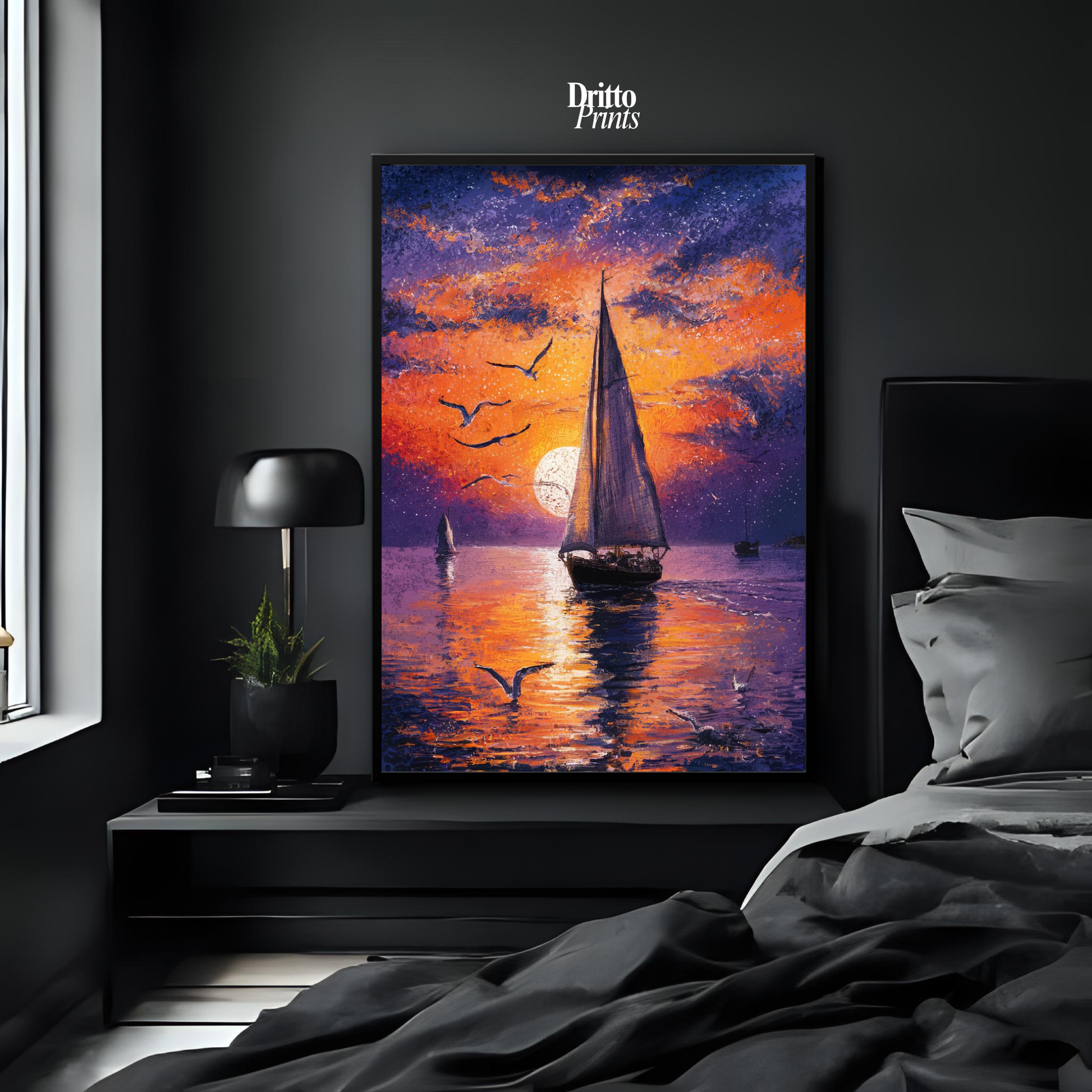 (FD31) When the Sea Glows - Framed matte paper poster