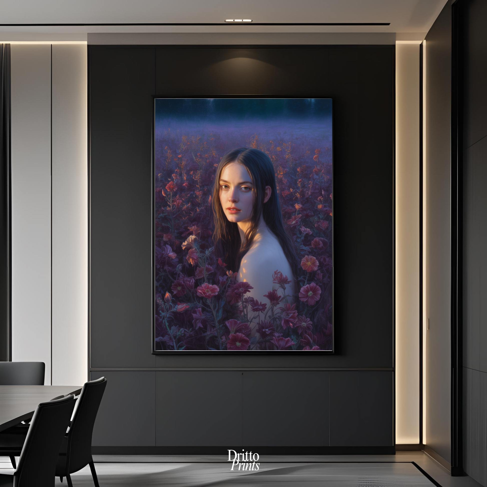 (FD21) Eclipsed in Bloom - Framed matte paper poster