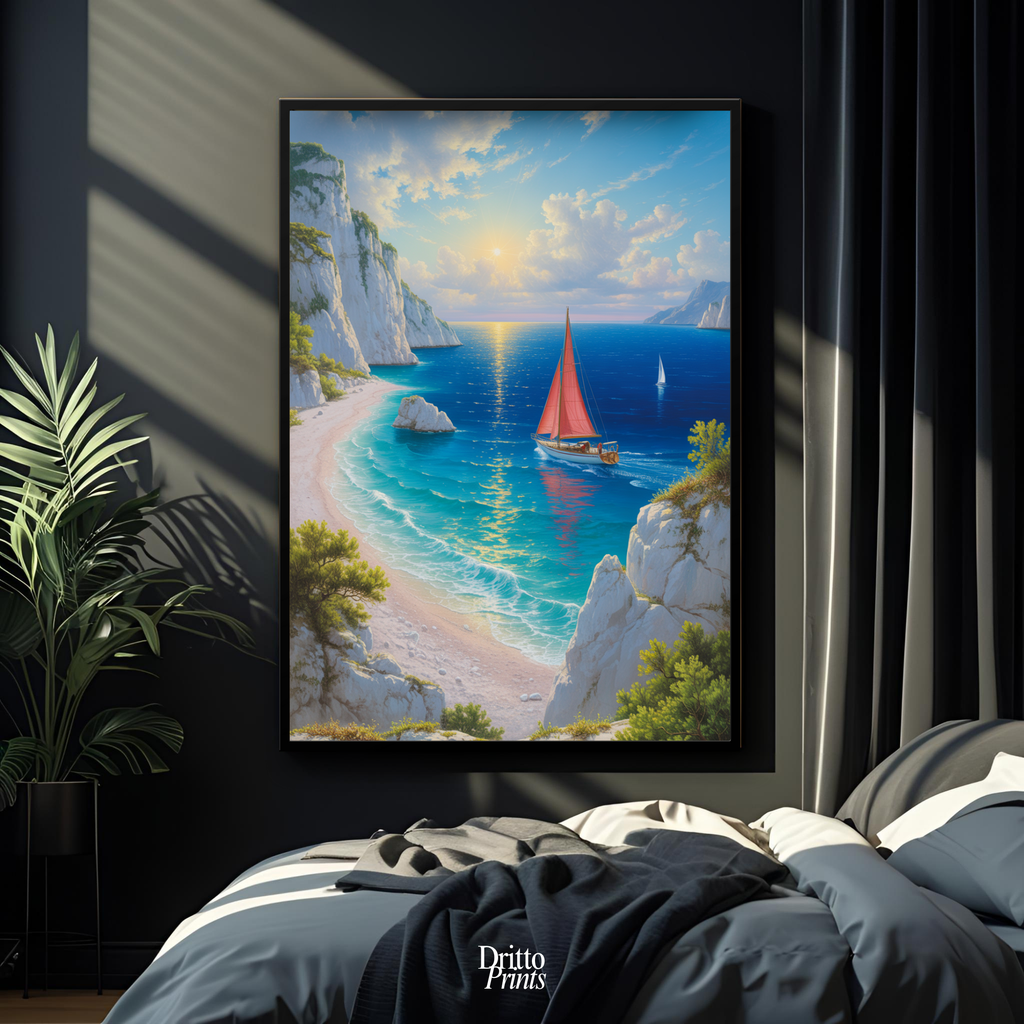 (FD10) Mediterranean Light - Framed matte paper poster