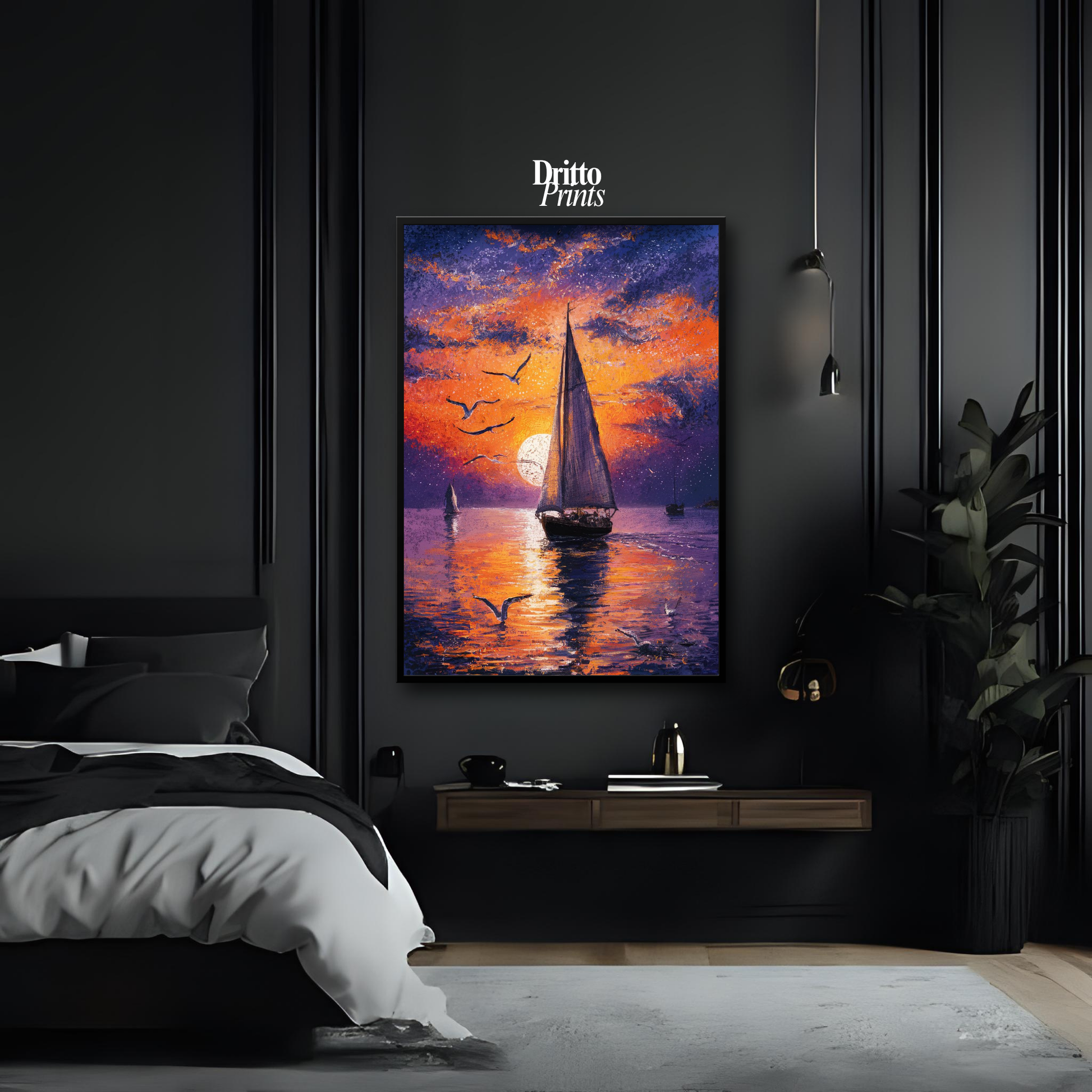 (FD31) When the Sea Glows - Framed matte paper poster