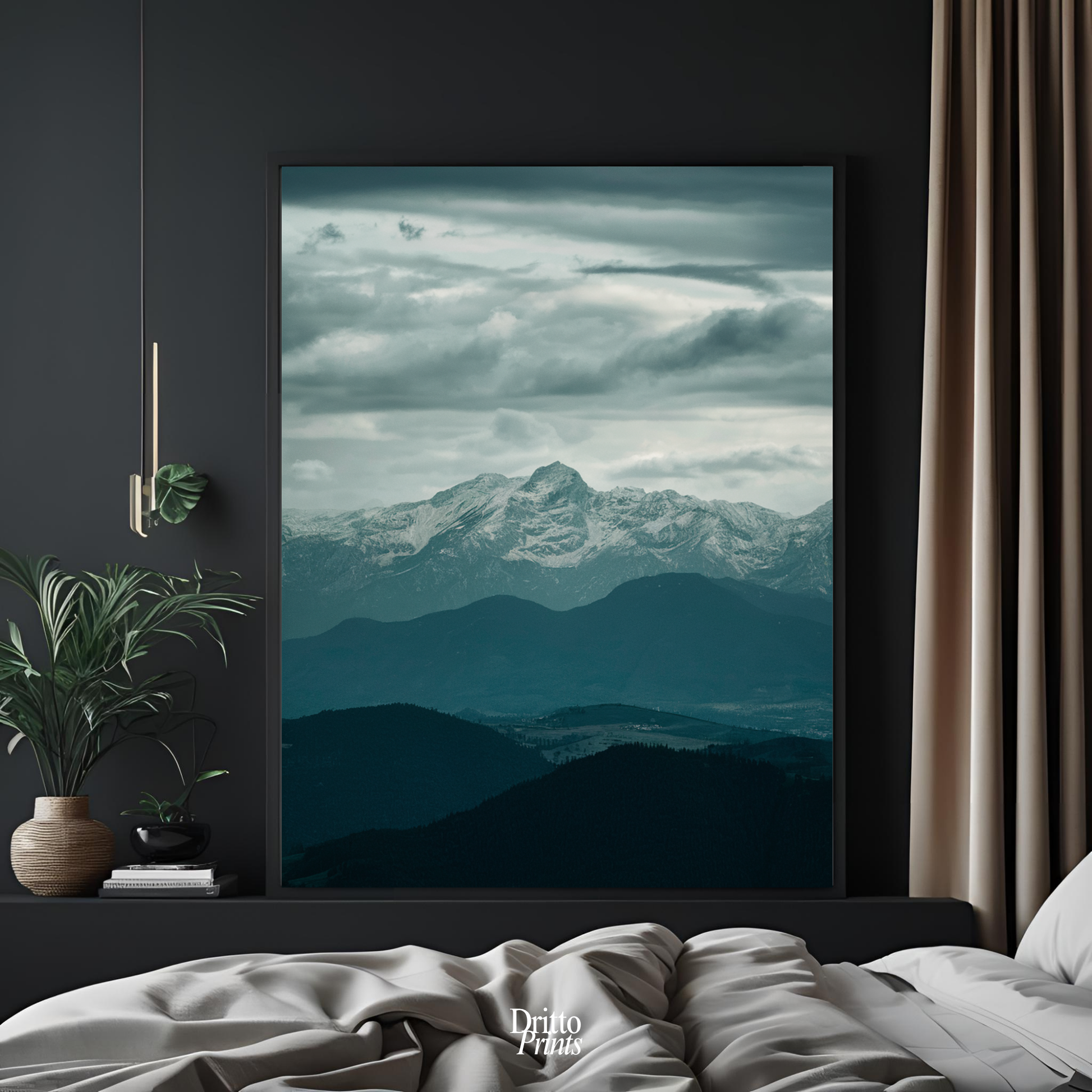 (FD24) Veil of Mountains - Framed matte paper poster