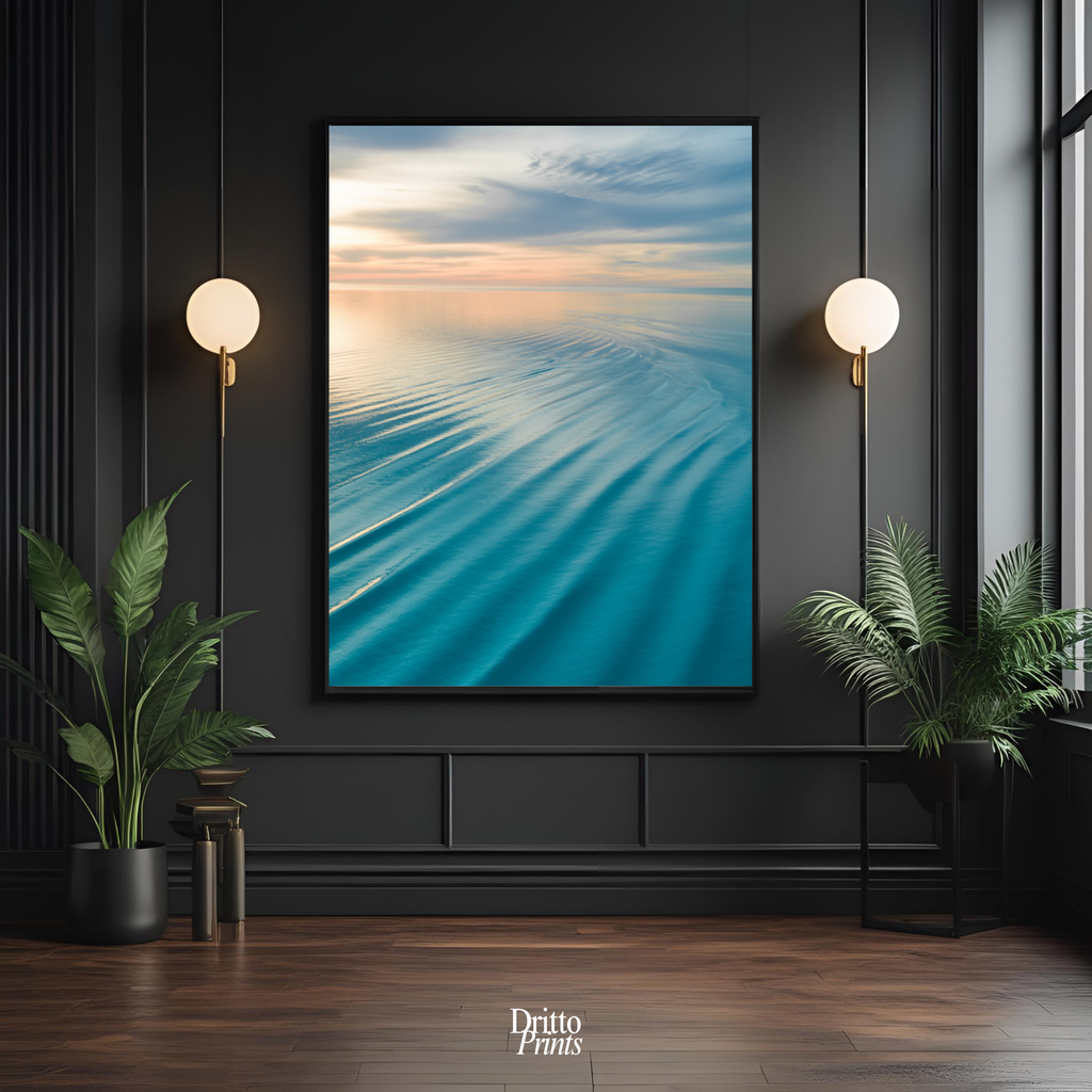 (FD16) Ocean in Pastel - Framed matte paper poster