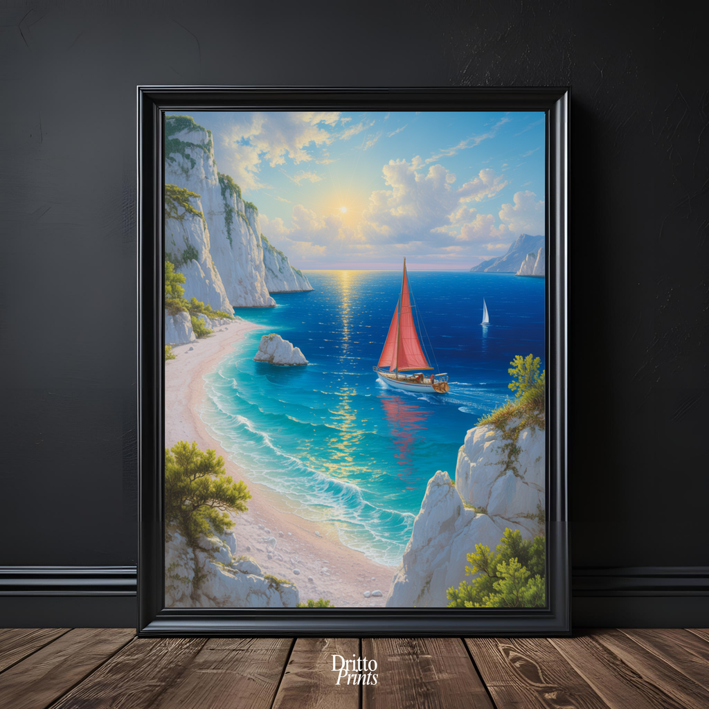 (FD10) Mediterranean Light - Framed matte paper poster