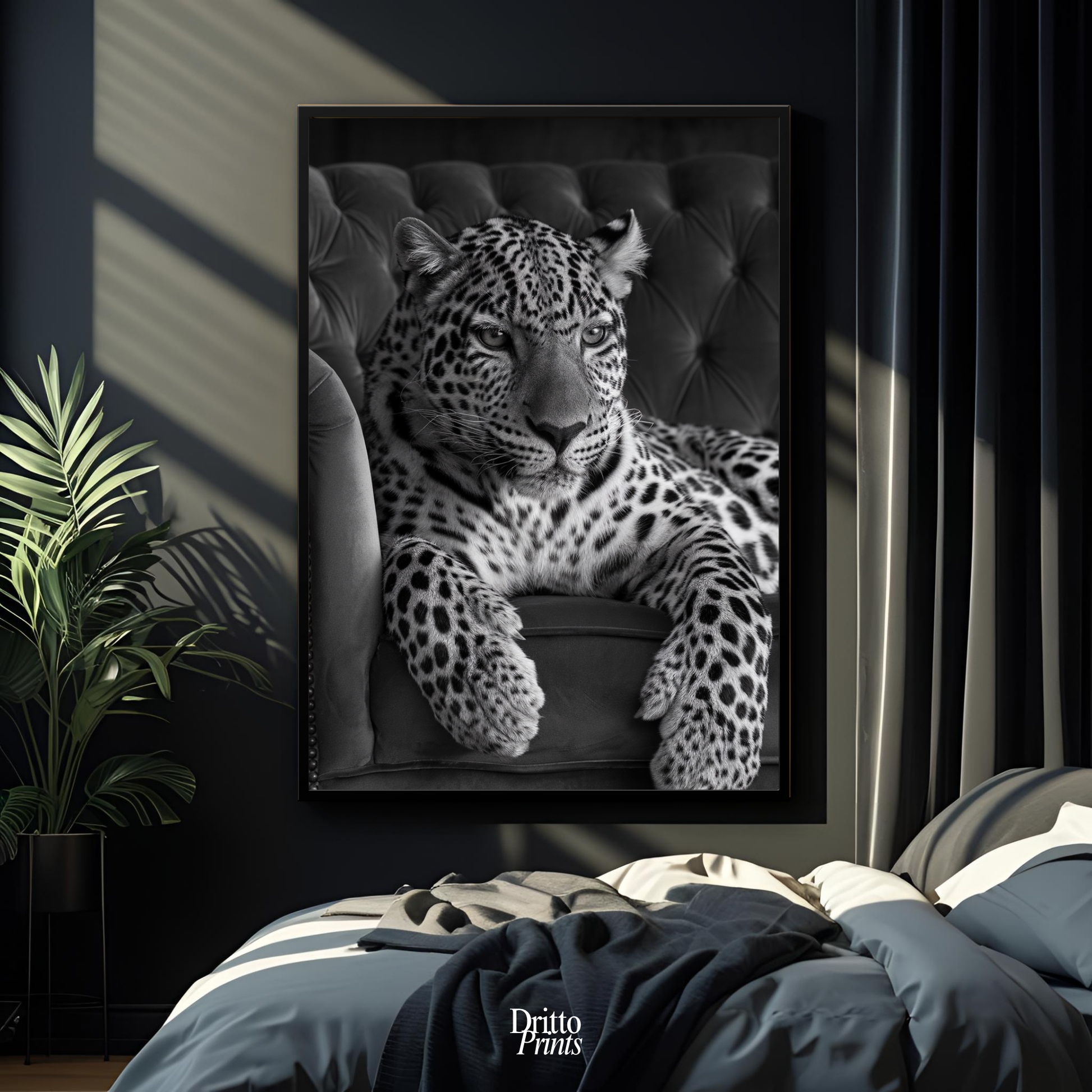 (FD8) The Silent Leopard - Framed matte paper poster