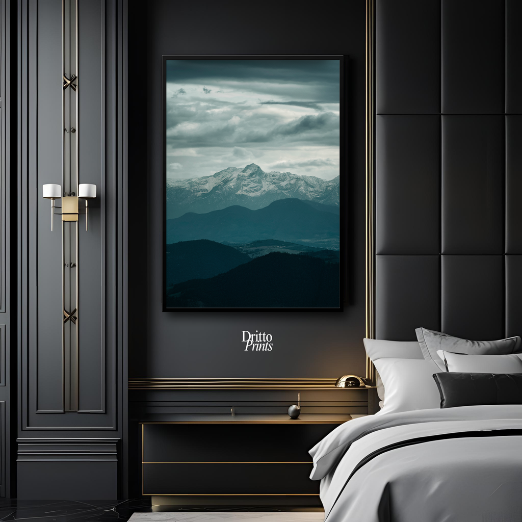 (FD24) Veil of Mountains - Framed matte paper poster