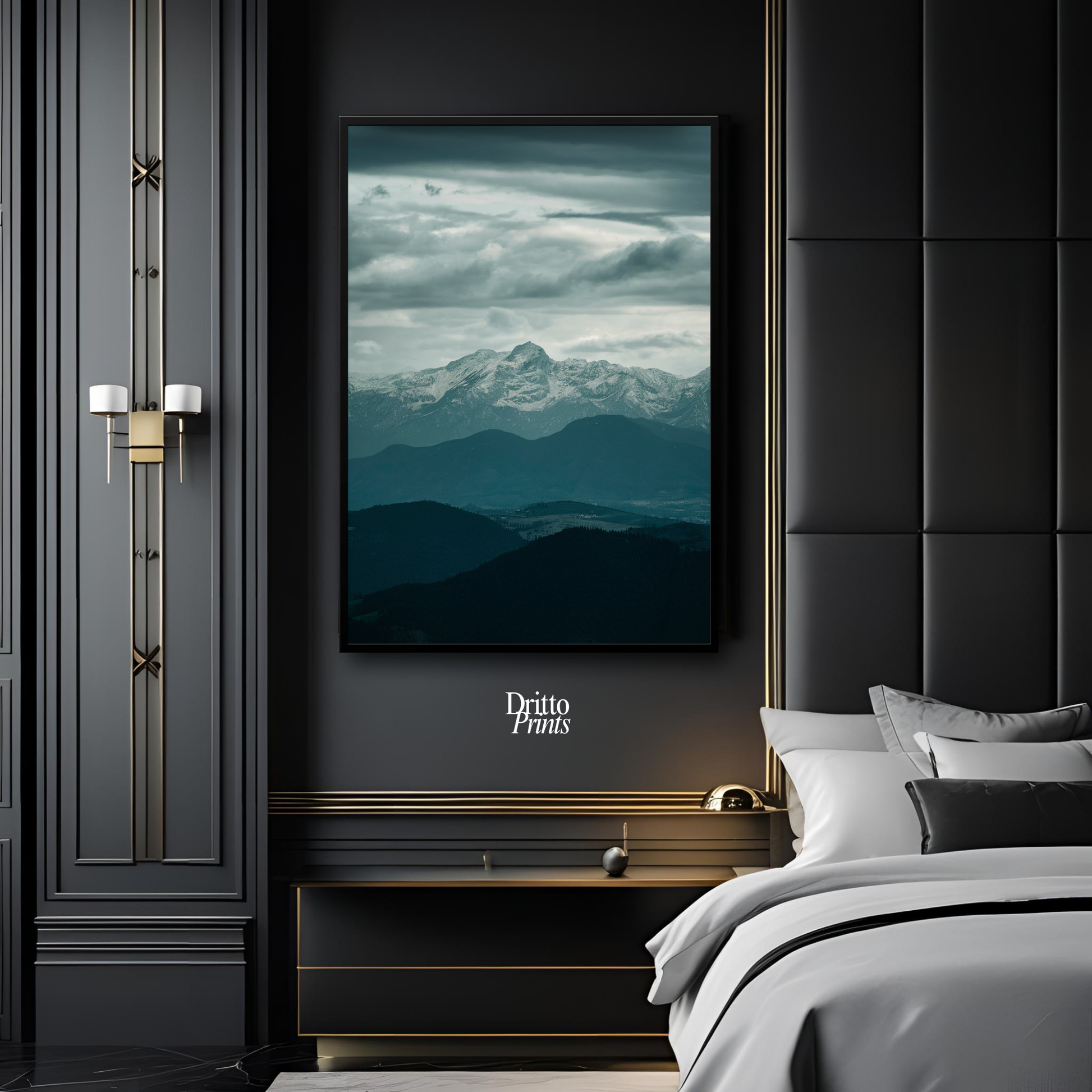 (FD24) Veil of Mountains - Framed matte paper poster