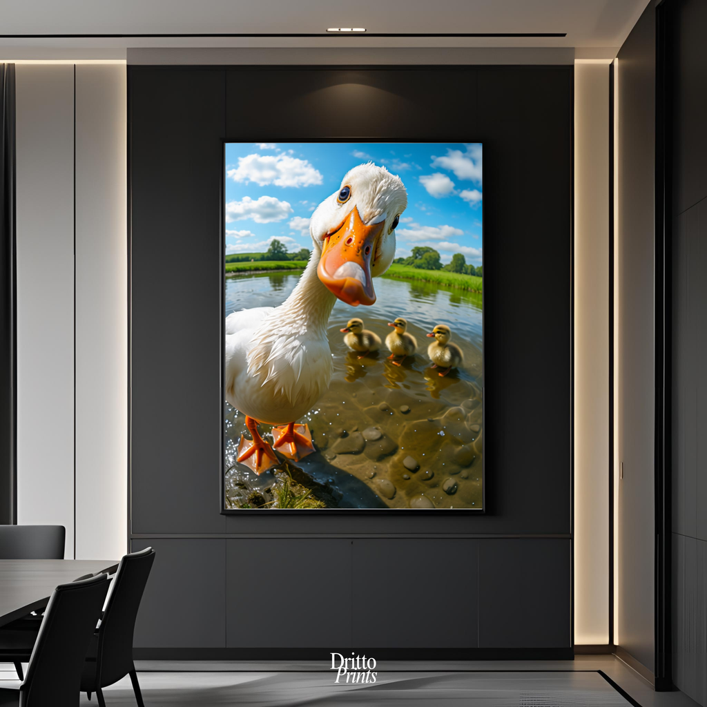 (FD15) Duck, Duck... Hello! - Framed matte paper poster