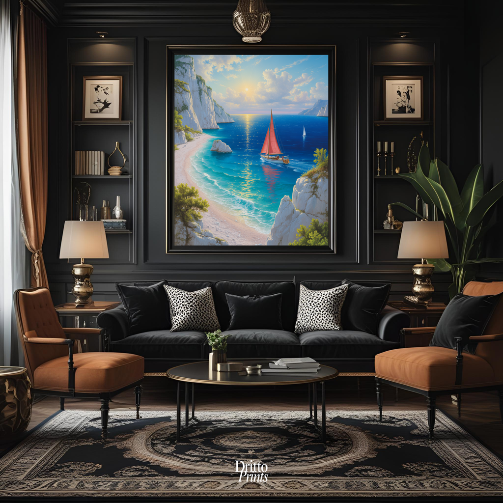 (FD10) Mediterranean Light - Framed matte paper poster