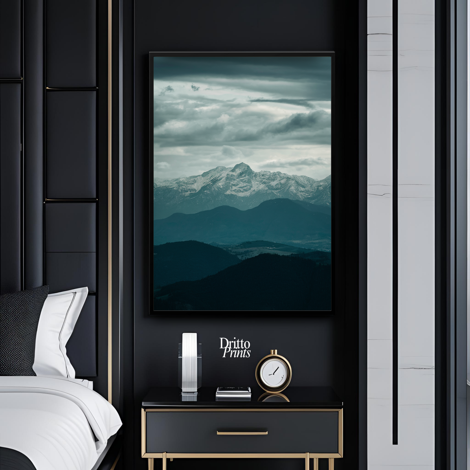 (FD24) Veil of Mountains - Framed matte paper poster