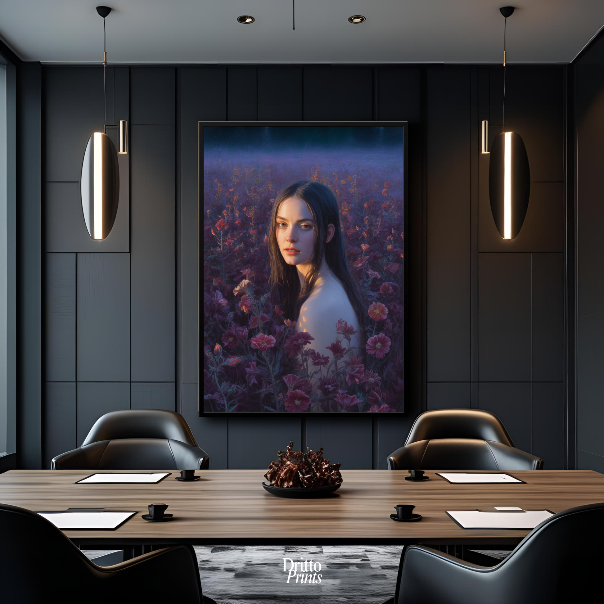 (FD21) Eclipsed in Bloom - Framed matte paper poster