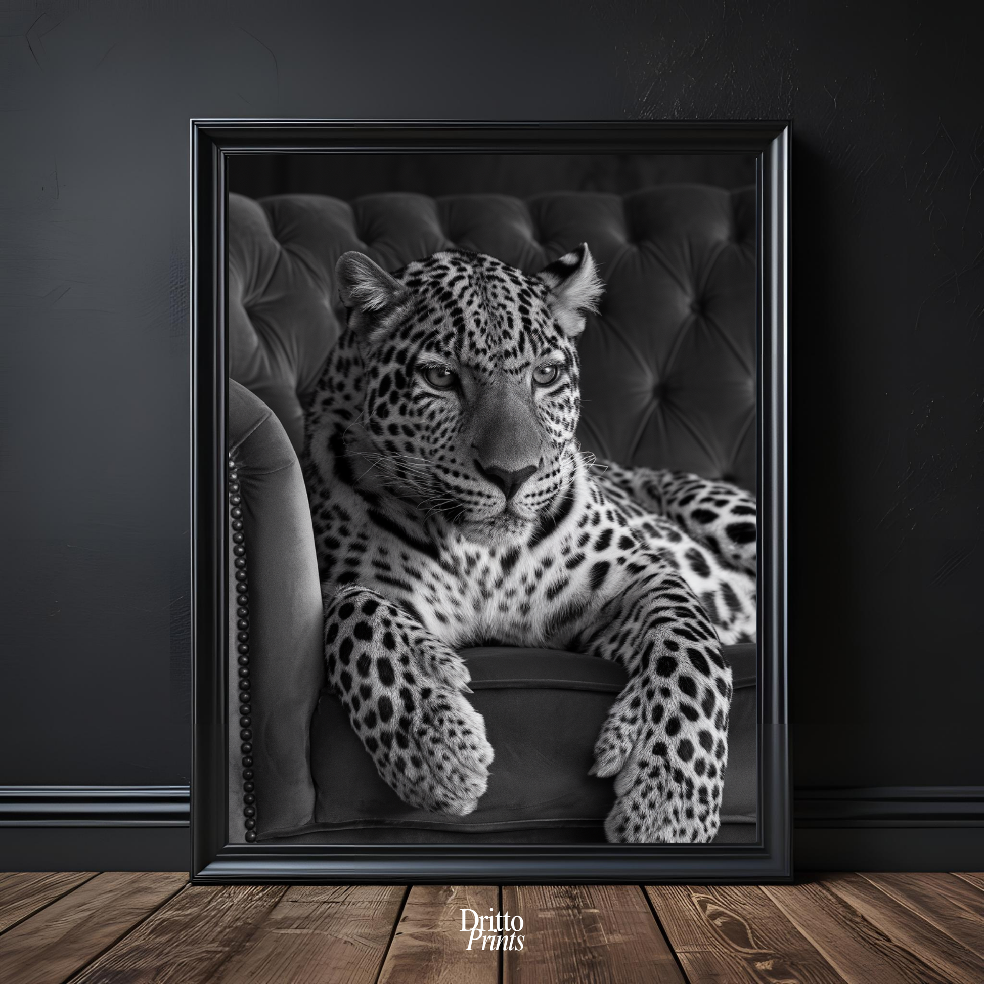 (FD8) The Silent Leopard - Framed matte paper poster