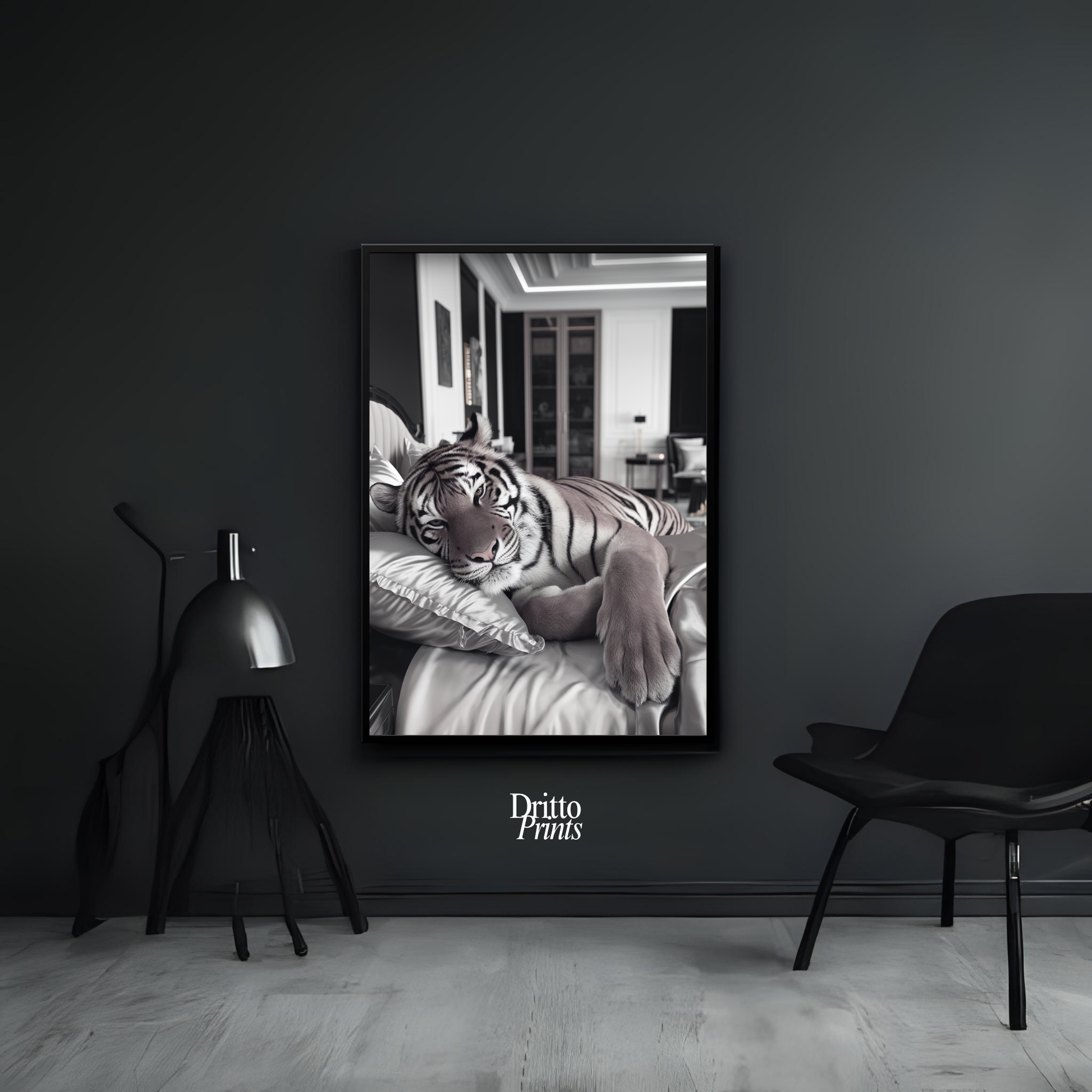 (FD4) The Resting King - Framed matte paper poster