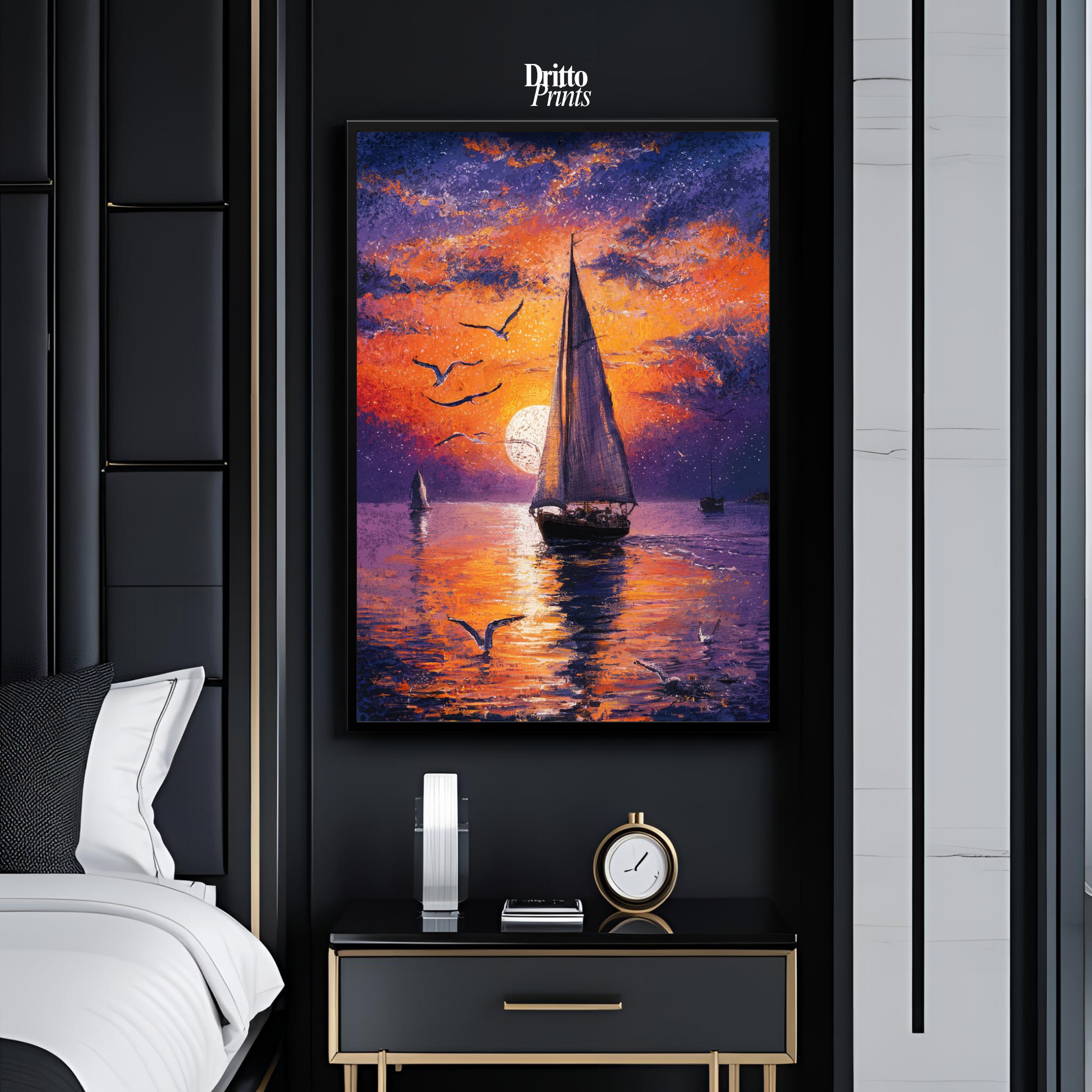 (FD31) When the Sea Glows - Framed matte paper poster