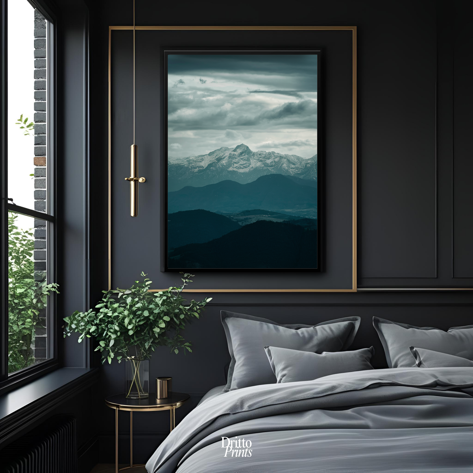 (FD24) Veil of Mountains - Framed matte paper poster
