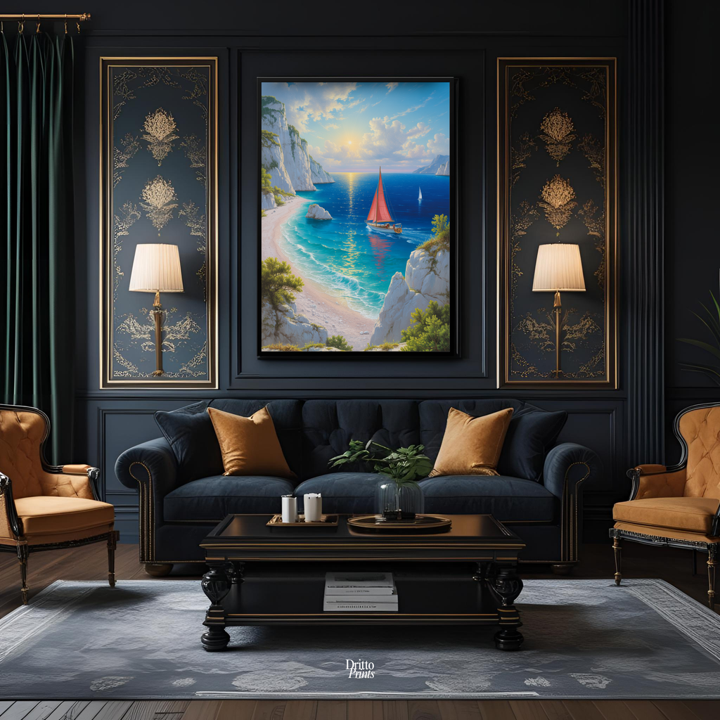 (FD10) Mediterranean Light - Framed matte paper poster