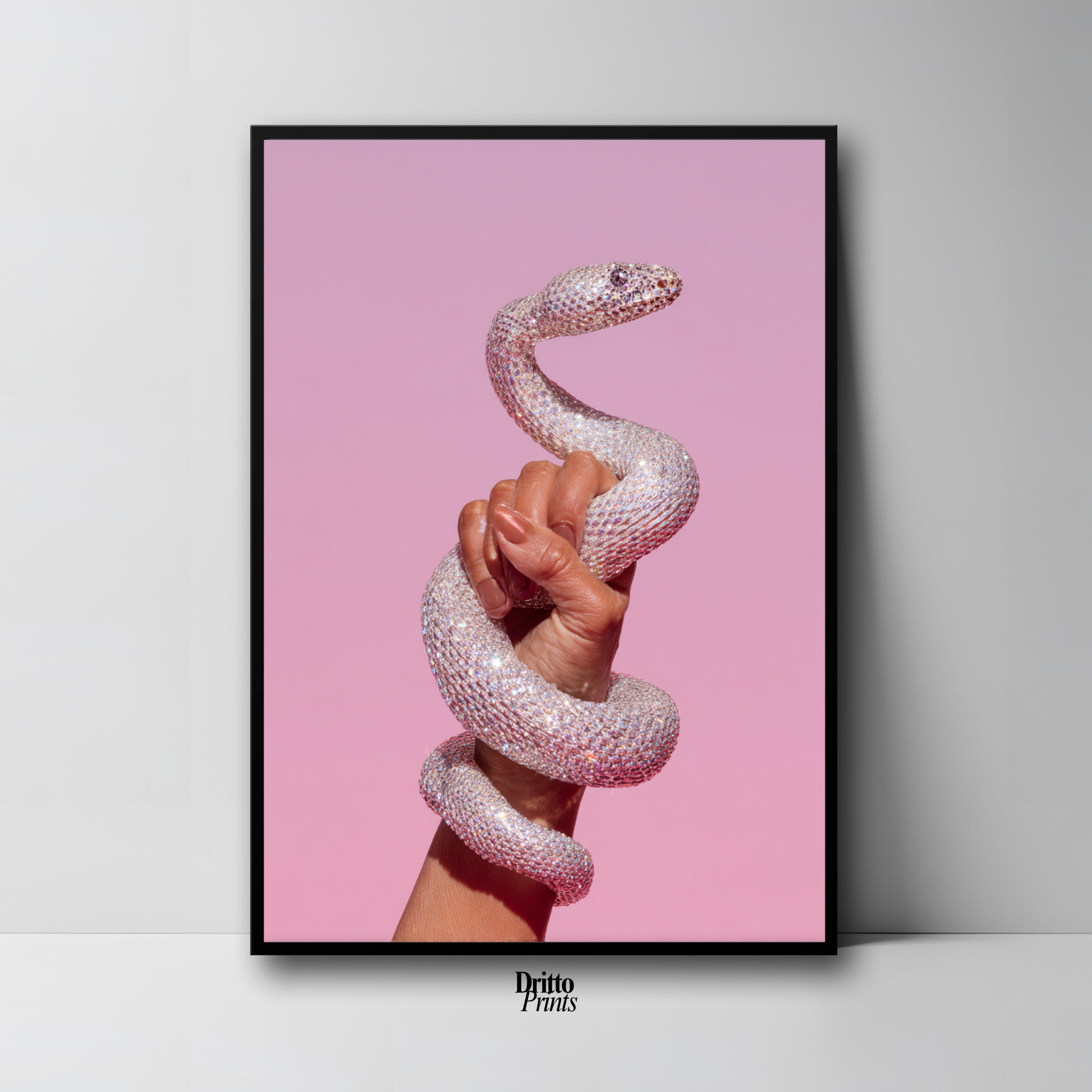 (FD31) Diamond Serpent in Her Hand - Framed matte paper poster