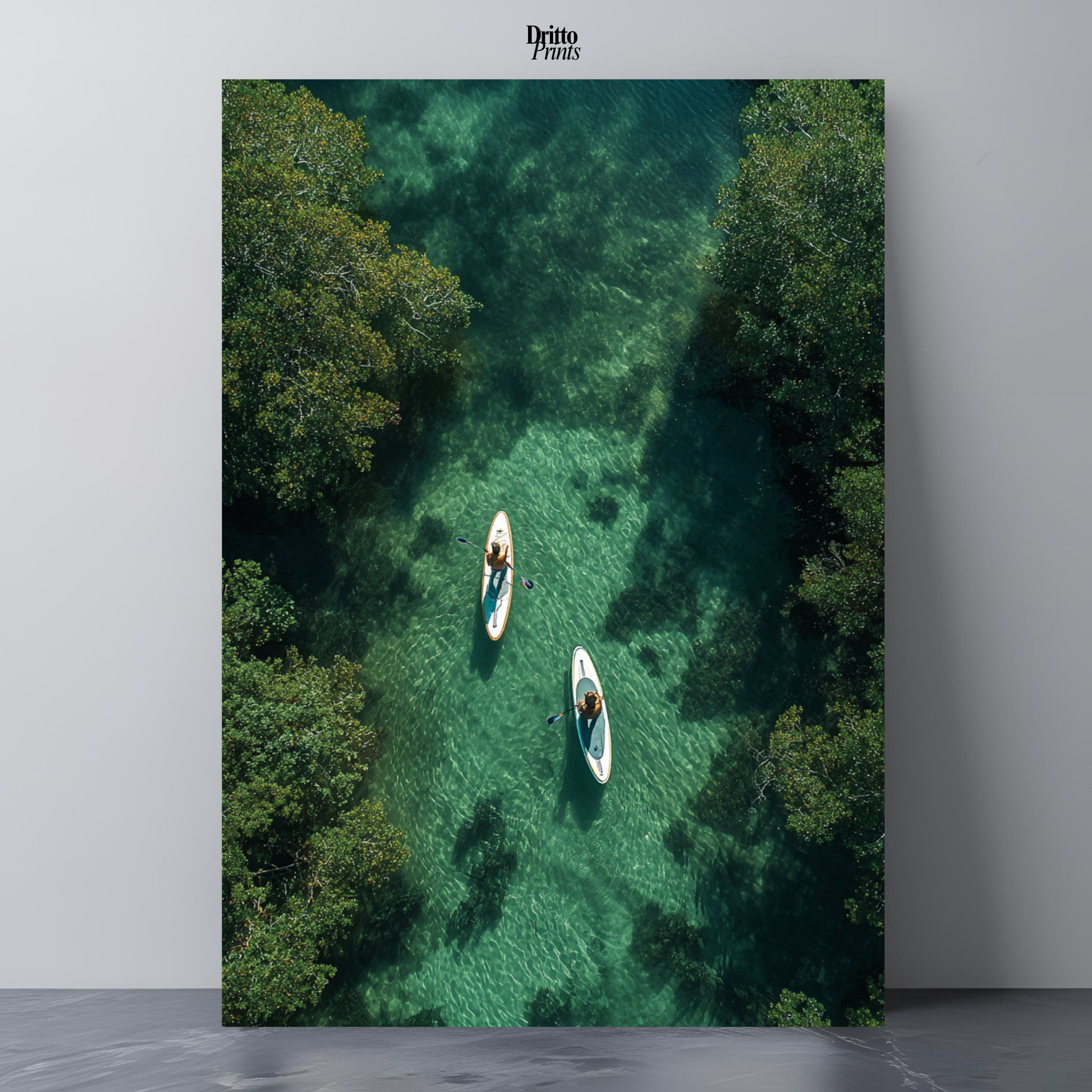 (PD25) Paddleboard Serenity – Florida from Above Poster