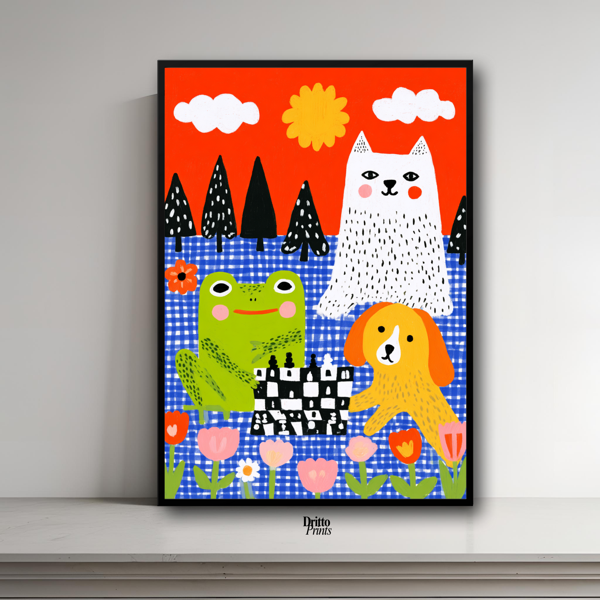 (FD49) The Game Night Trio – Framed matte paper poster
