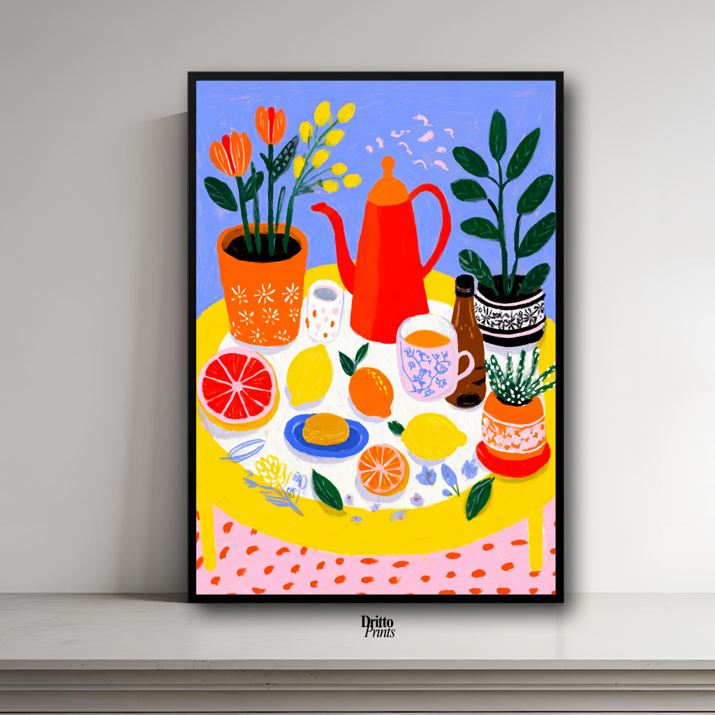 (FD44) Dacha Morning Table - Framed matte paper poster