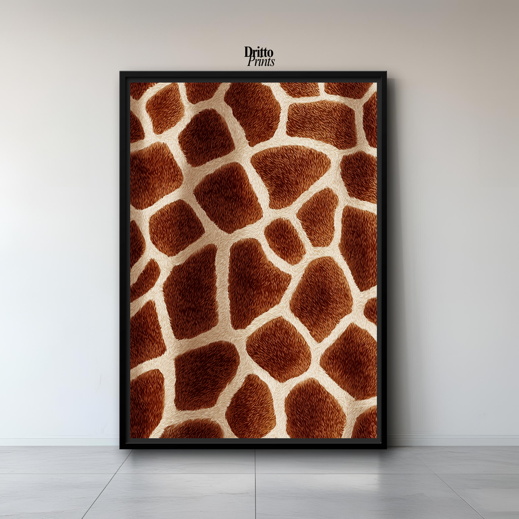 (CF7) Giraffe Stripes Skin Pattern - Framed canvas