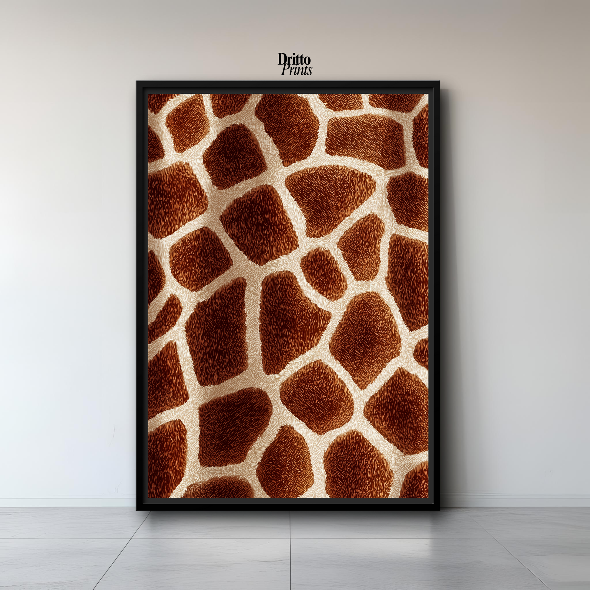 (CF7) Giraffe Stripes Skin Pattern - Framed canvas