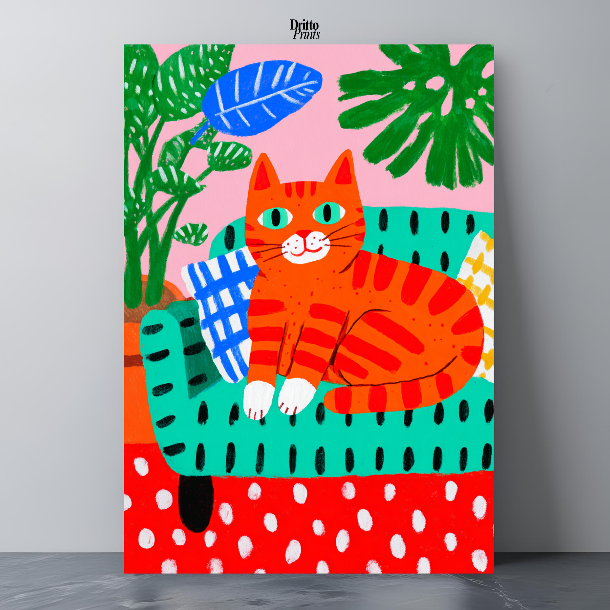 (PD39) Silly Orange Cat Caught in the Act - Poster