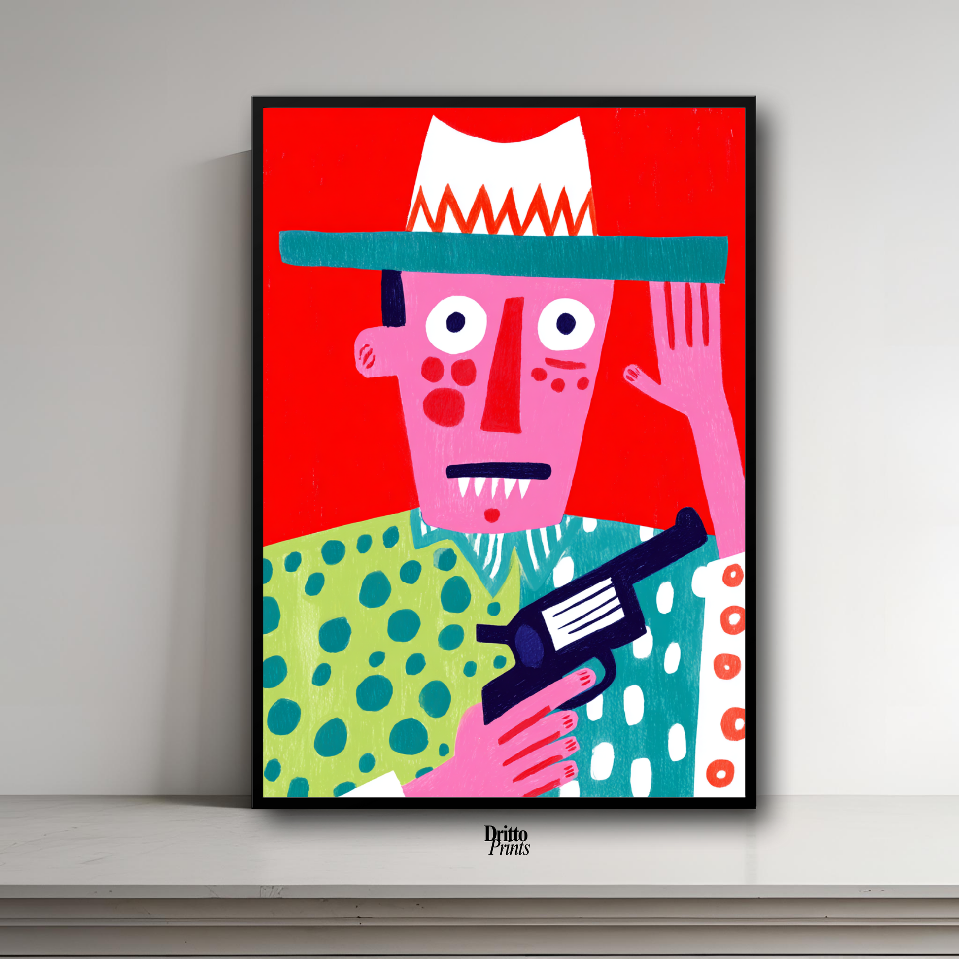 (FD43) Zombie Sheriff - Framed matte paper poster