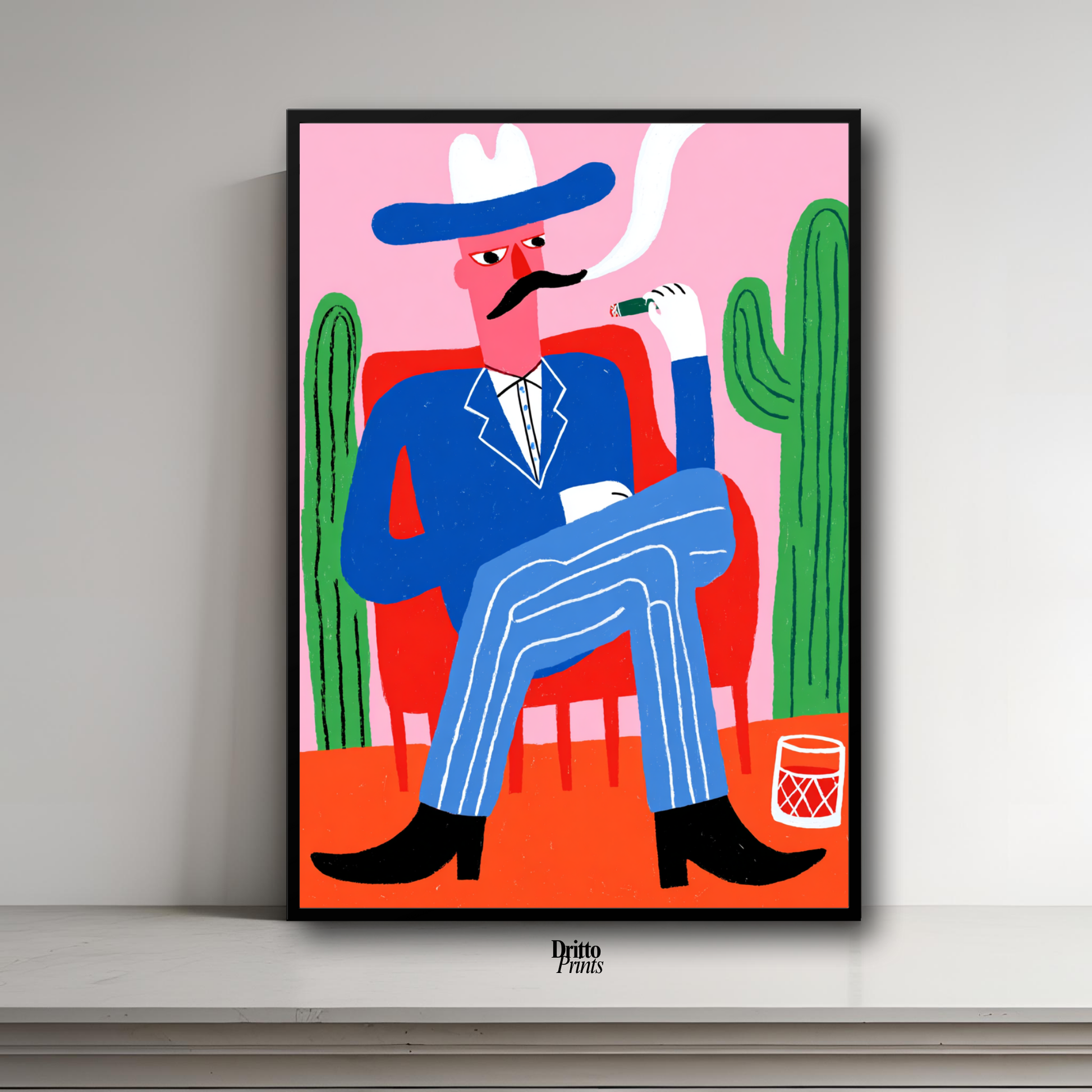 (FD41) Blood in the Glass – Gothic Gunslinger Framed matte paper poster
