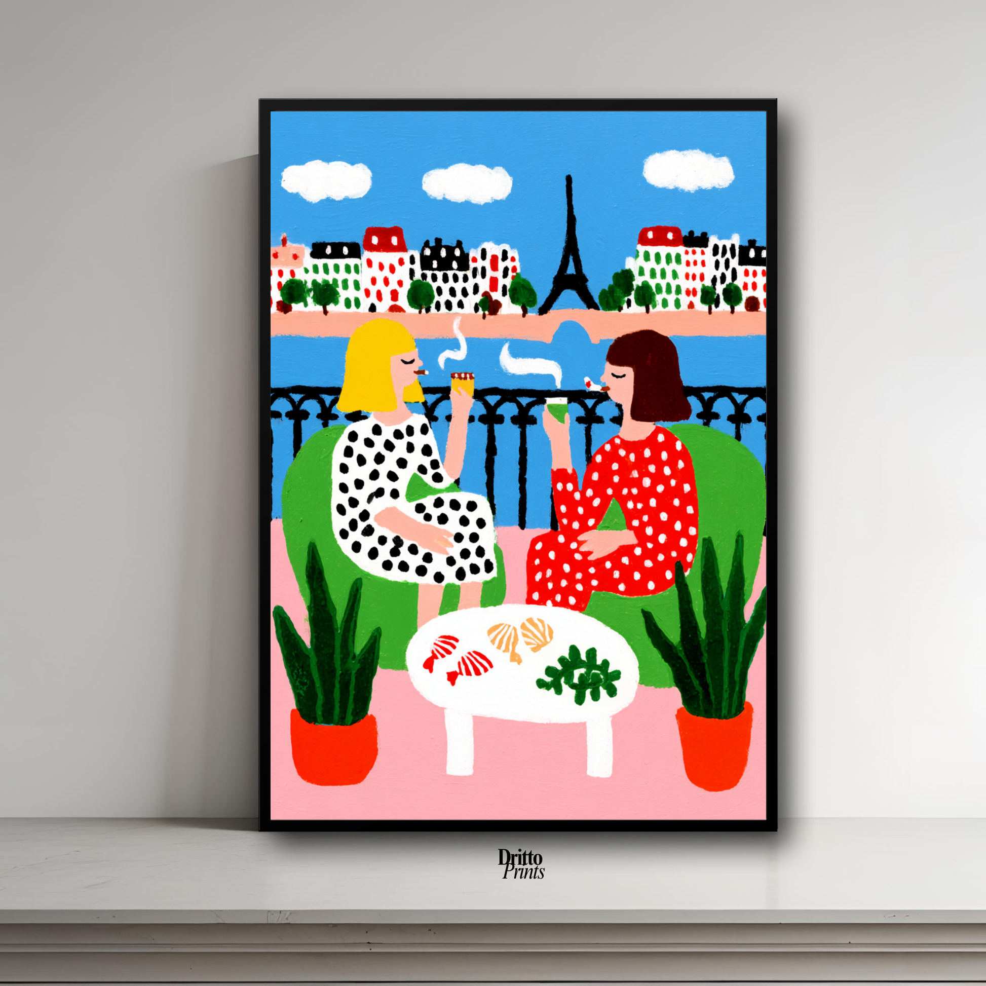 (FD36) Balcony Moments in Paris – Matisse Style Framed Matte Paper Poster