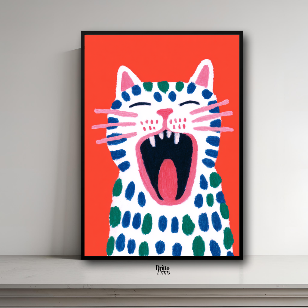 (FD48) The Screaming Paws - Framed matte paper poster