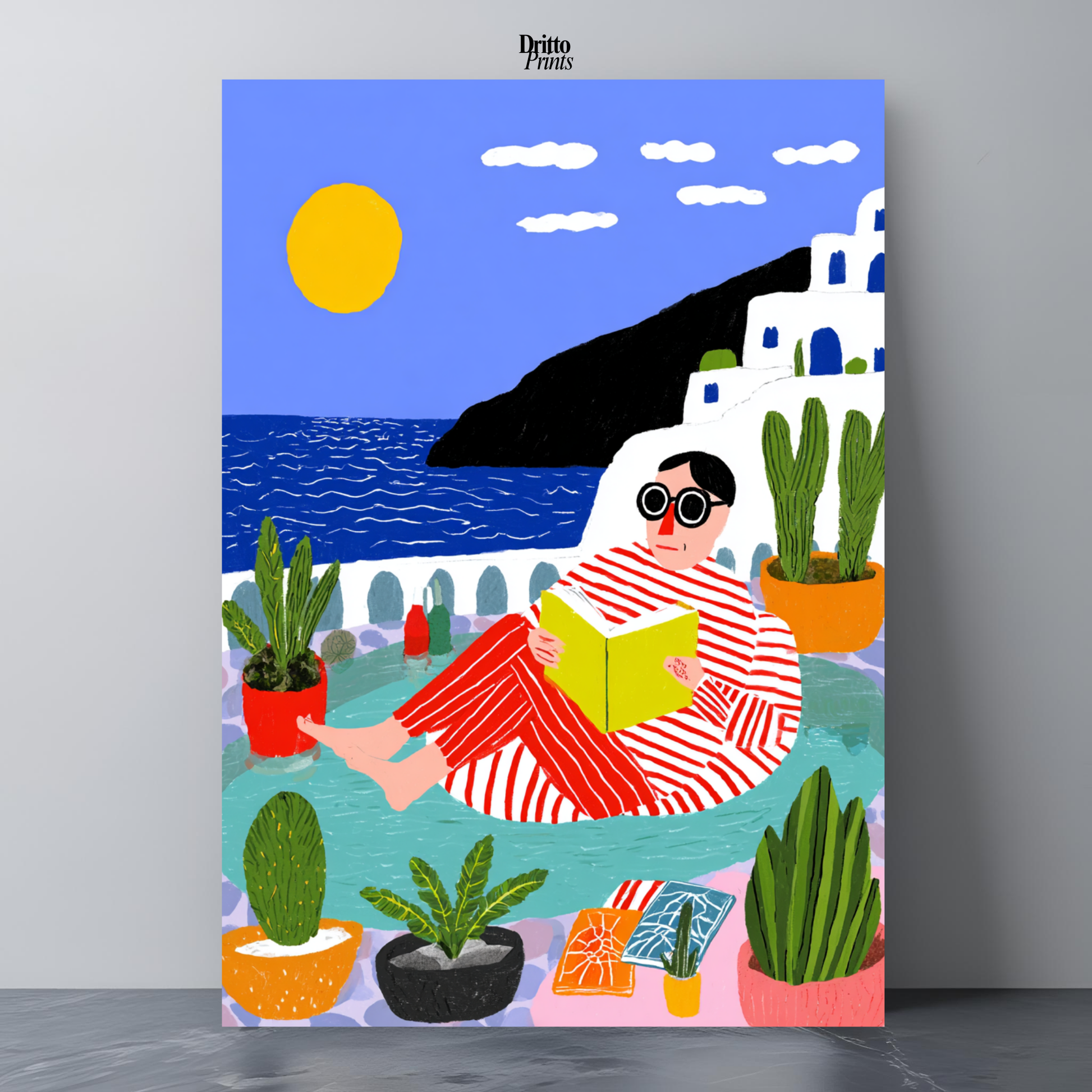 (PD38) Morning Glow at the Villa – 1980s Poolside Poster