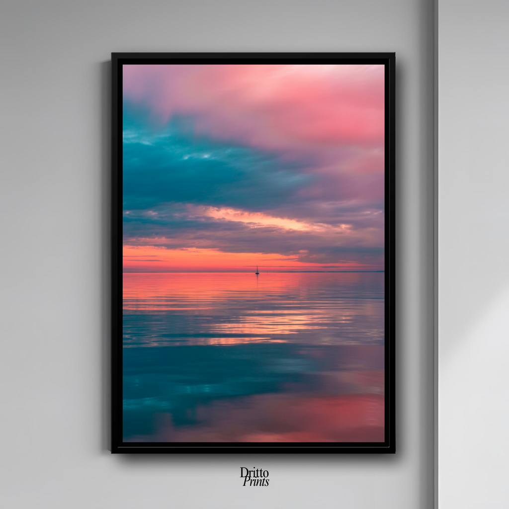 (CF4) Tranquil Neon Dawn - Framed canvas